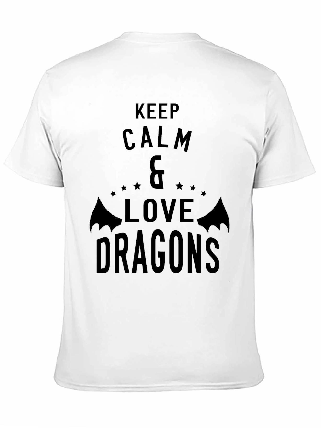 Keep Calm & Love Dragons Black Graphic Tee