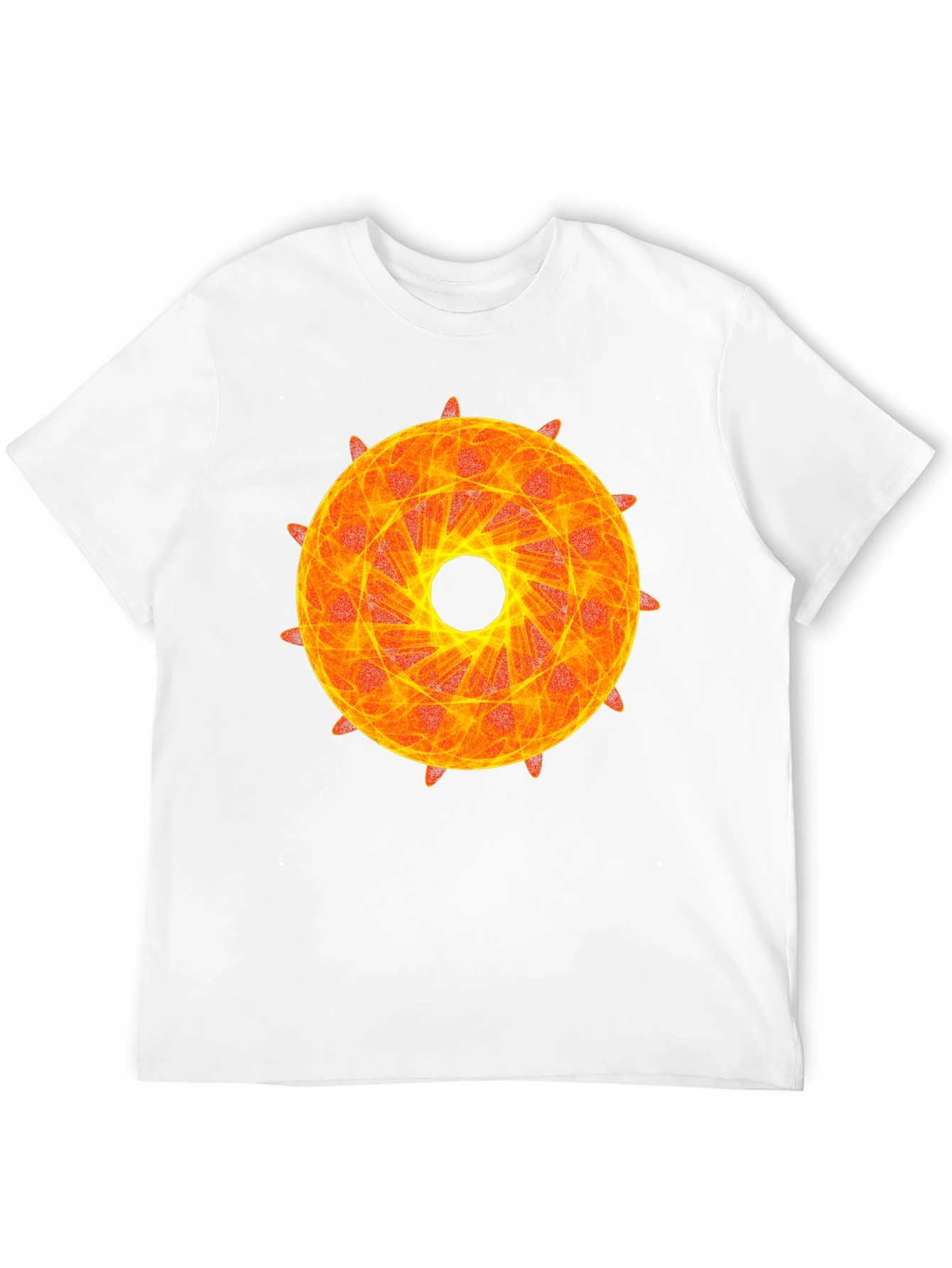 Fiery Geometric Circle Graphic Tee