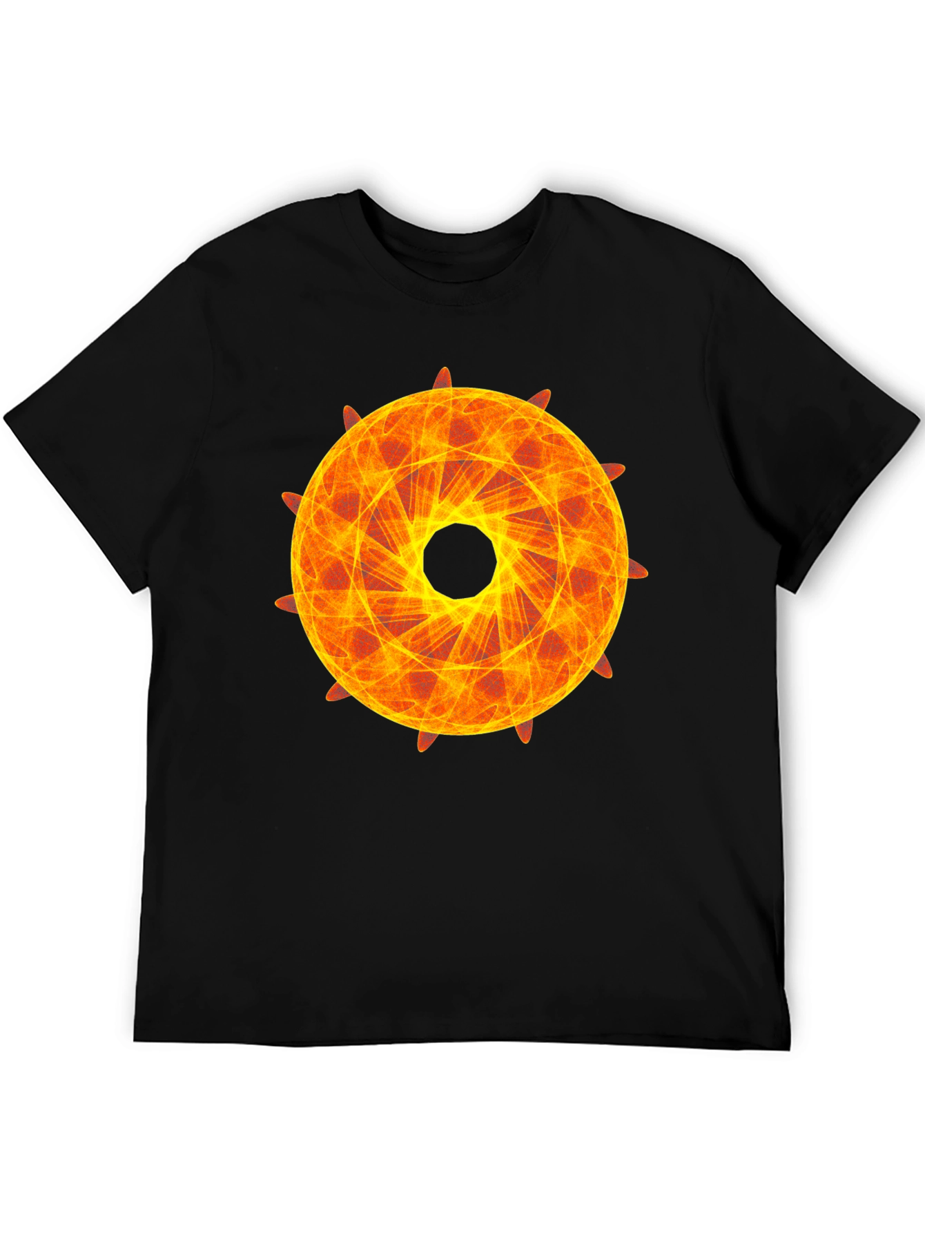 Fiery Geometric Circle Graphic Tee