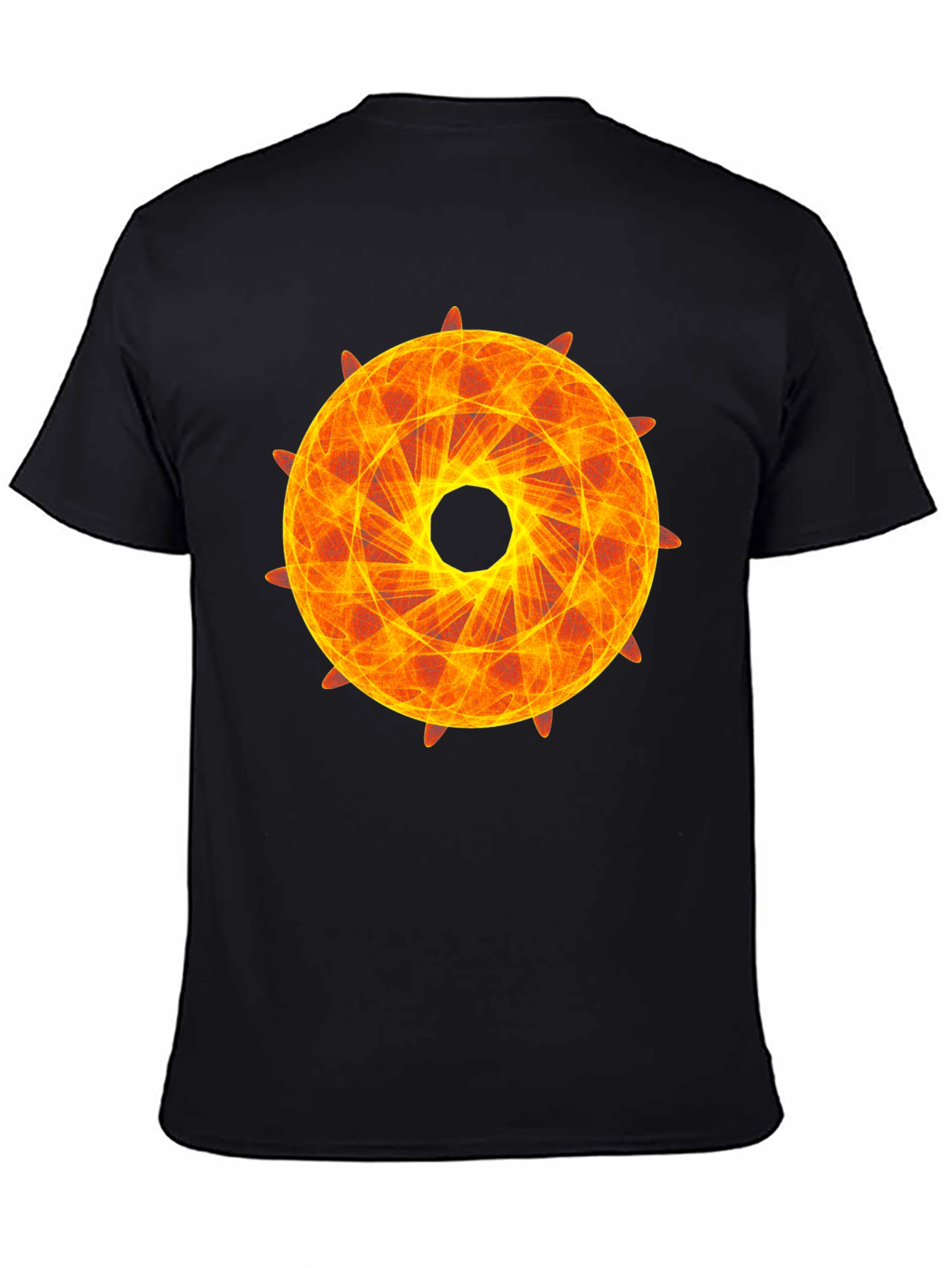 Fiery Geometric Circle Graphic Tee
