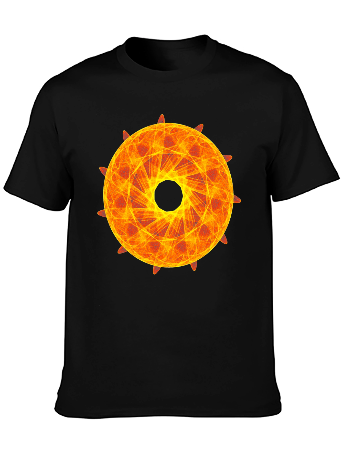 Fiery Geometric Circle Graphic Tee