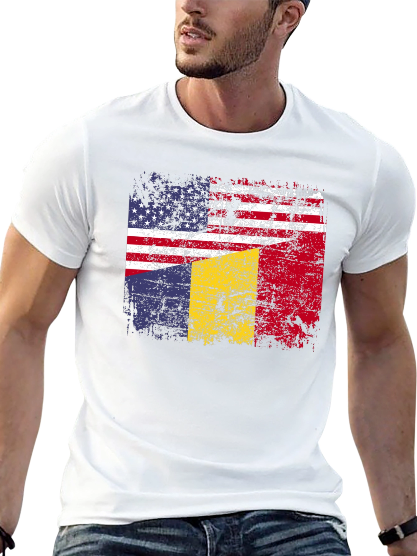 USA & Romania Flag T-Shirt