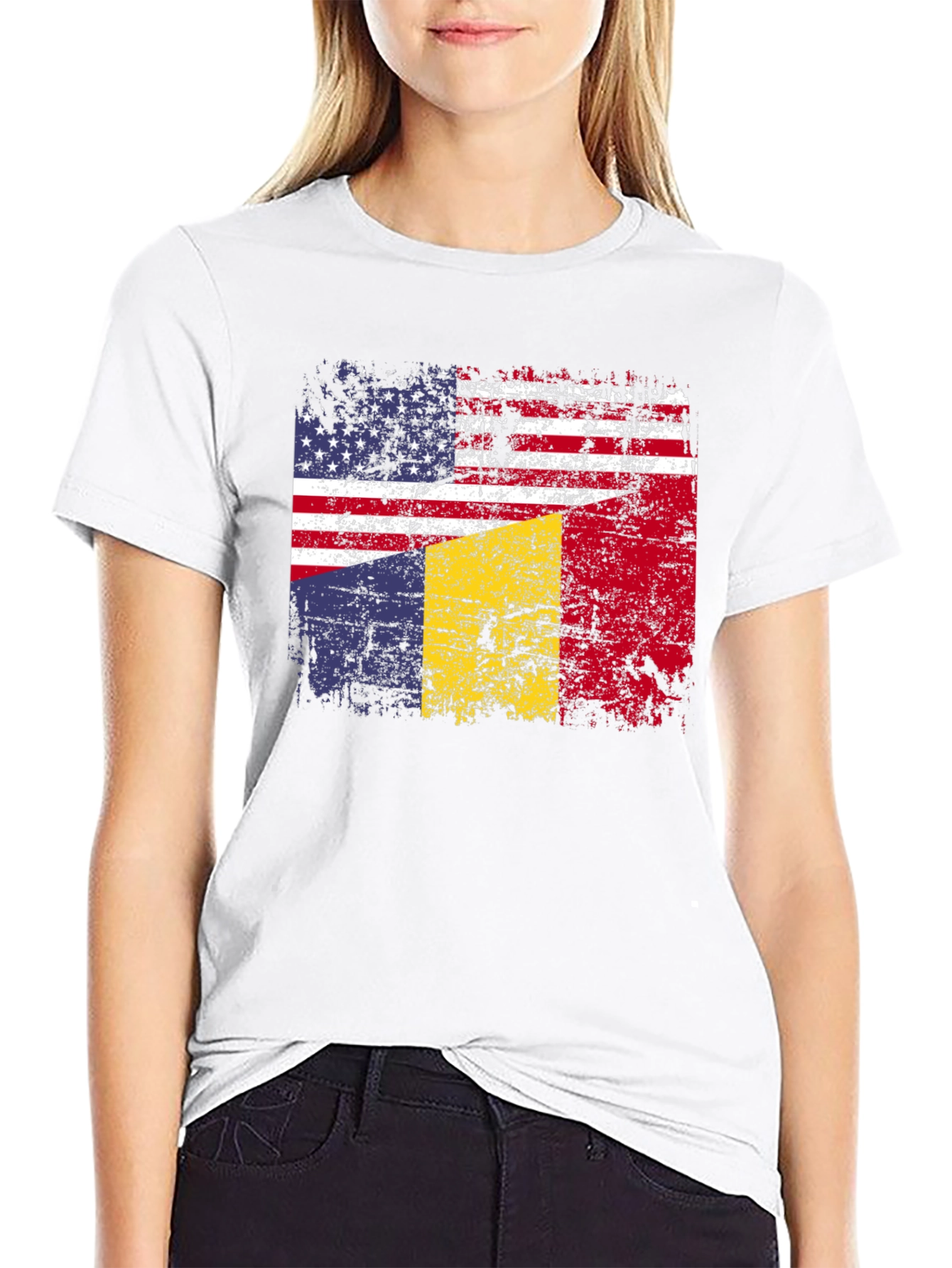 USA & Romania Flag T-Shirt