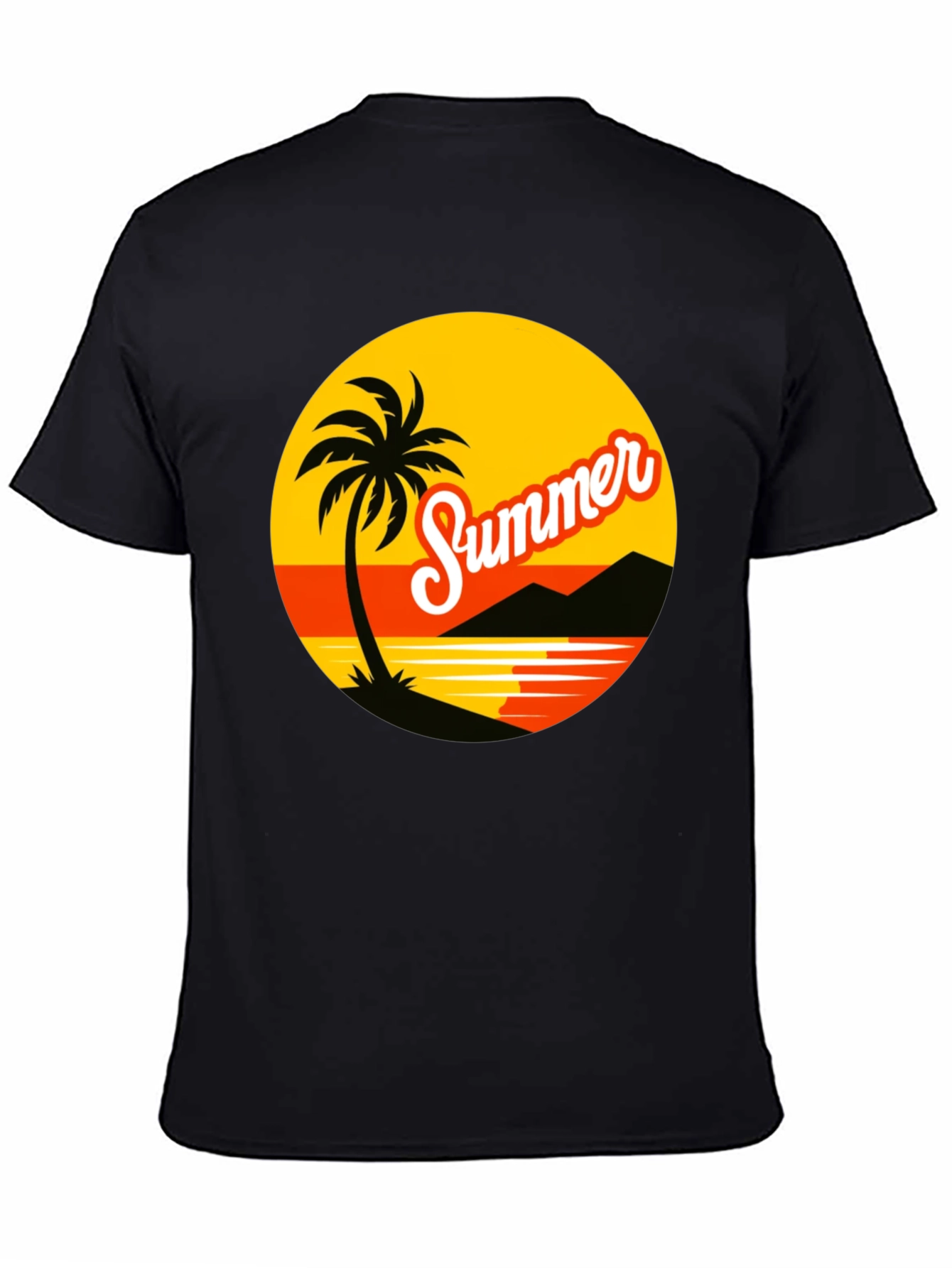 Summer Vibes T-Shirt: Palm Tree Beach Design