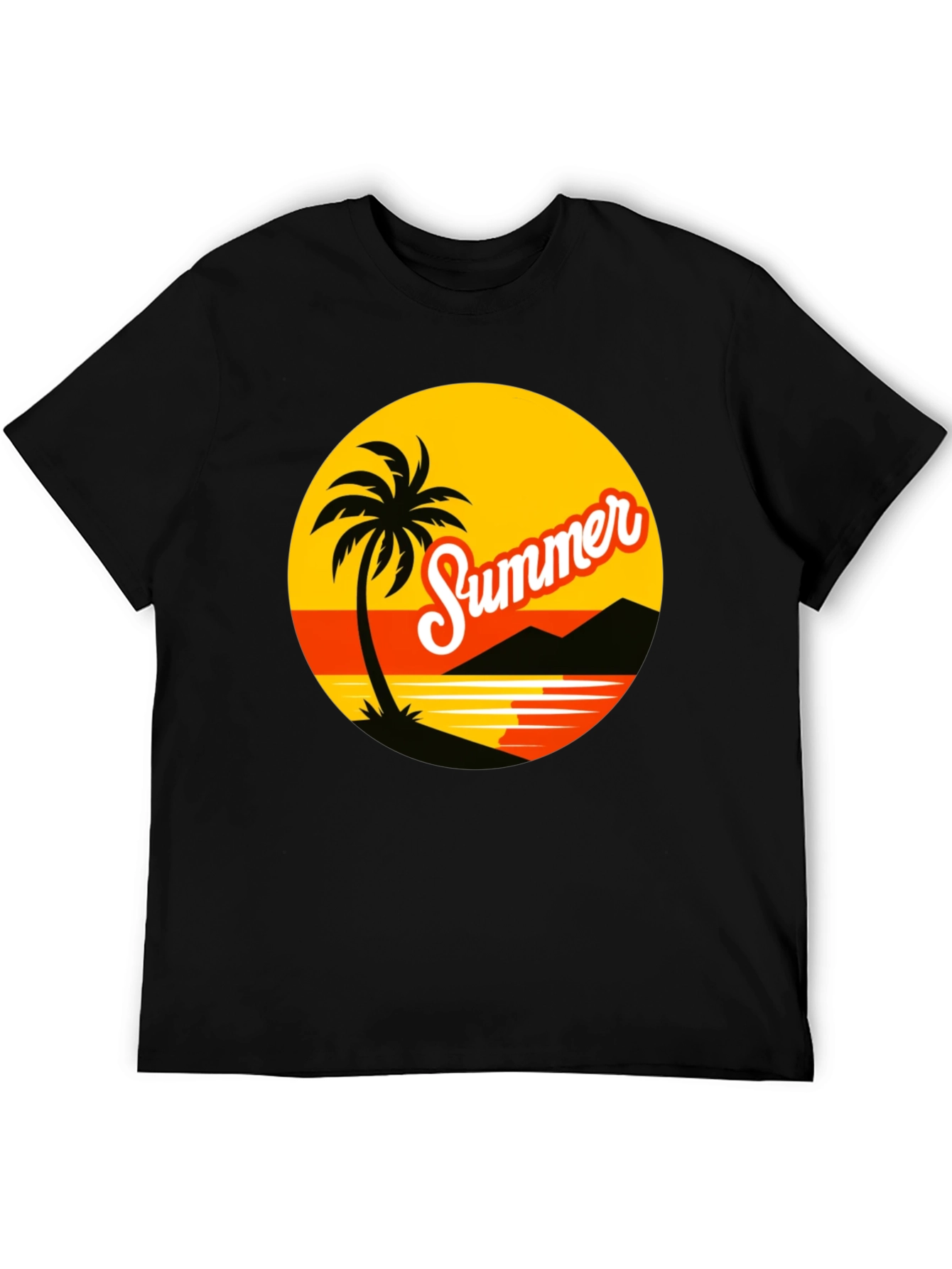 Summer Vibes T-Shirt: Palm Tree Beach Design