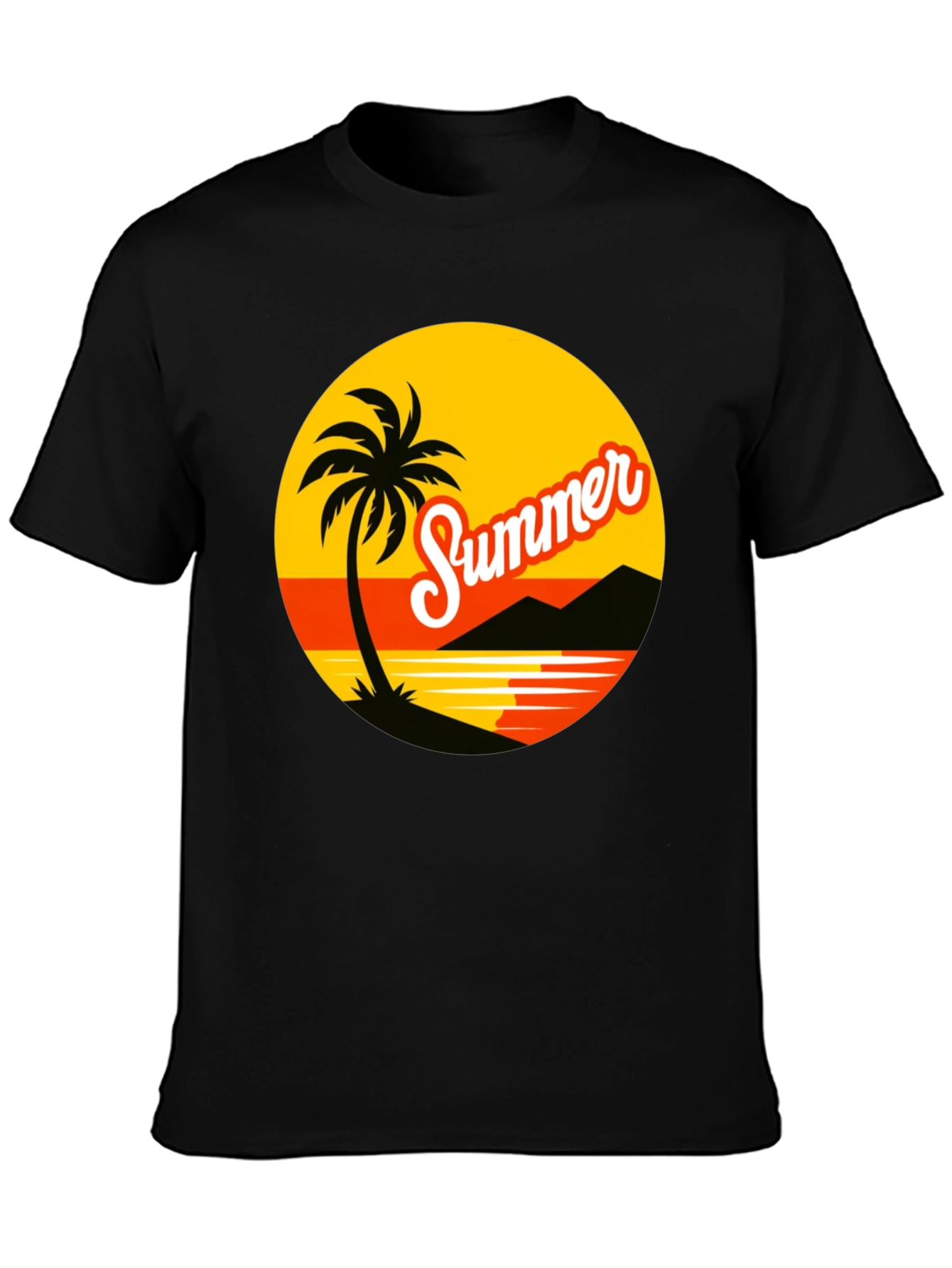Summer Vibes T-Shirt: Palm Tree Beach Design