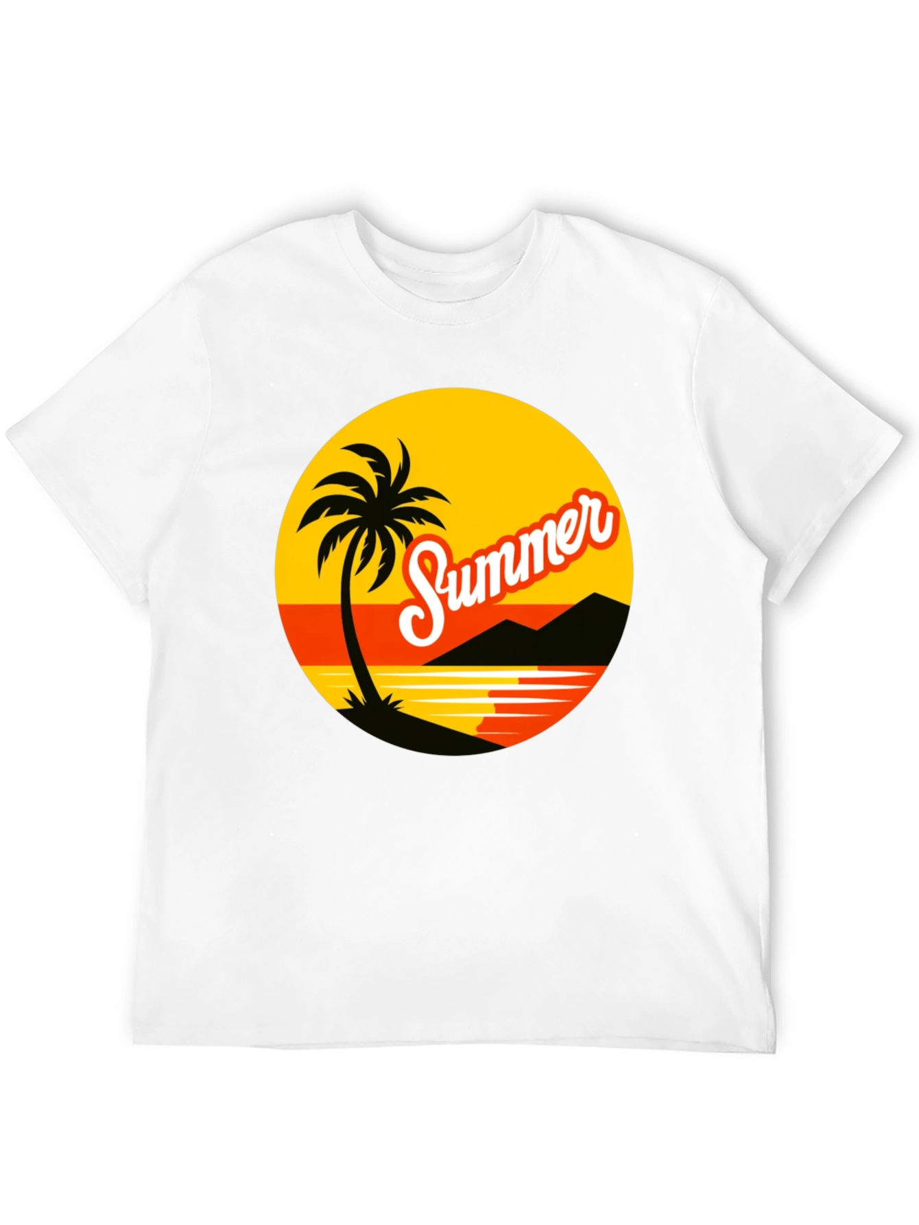 Summer Vibes T-Shirt: Palm Tree Beach Design