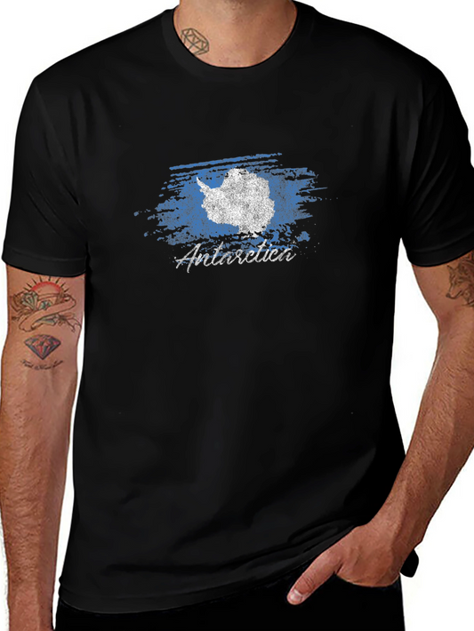 Antarctica Graphic Print T-Shirt - Black