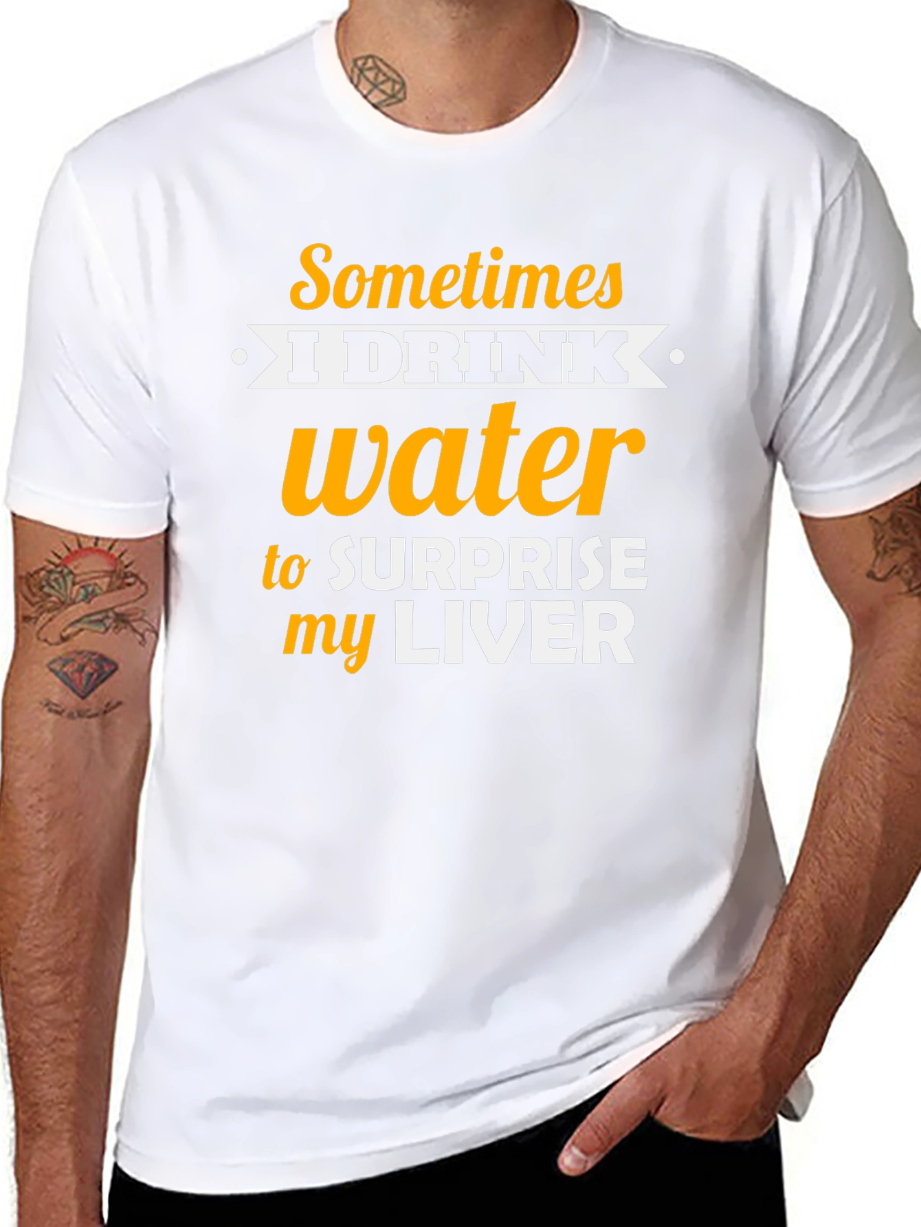 Humorous Water Drinking T-Shirt