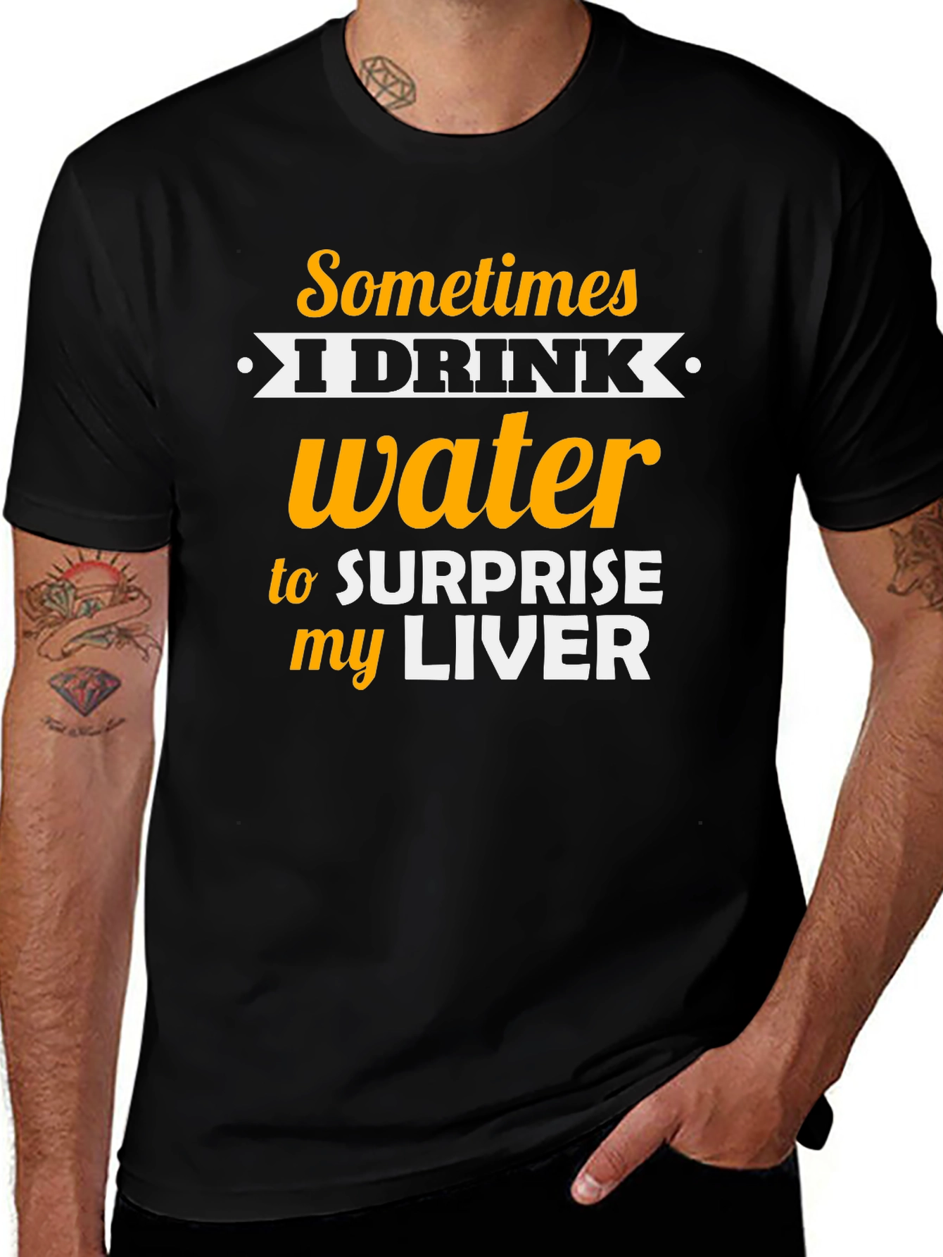 Humorous Water Drinking T-Shirt
