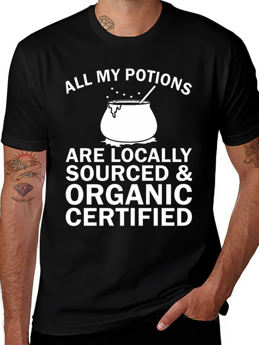 Locally Sourced Potions T-Shirt - Organic Certified Witchcraft Tee