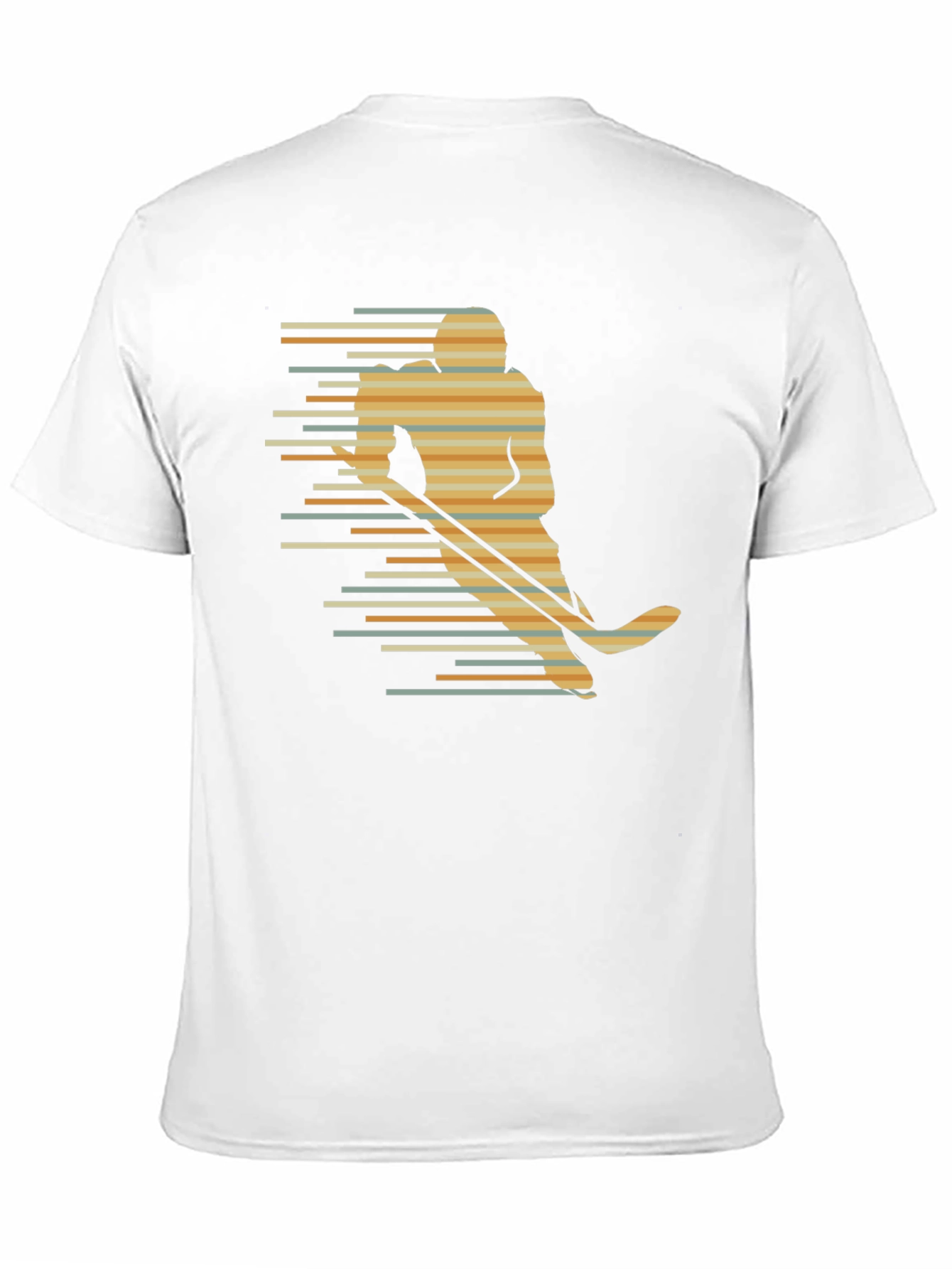 Retro Hockey Player Graphic Tee - Black