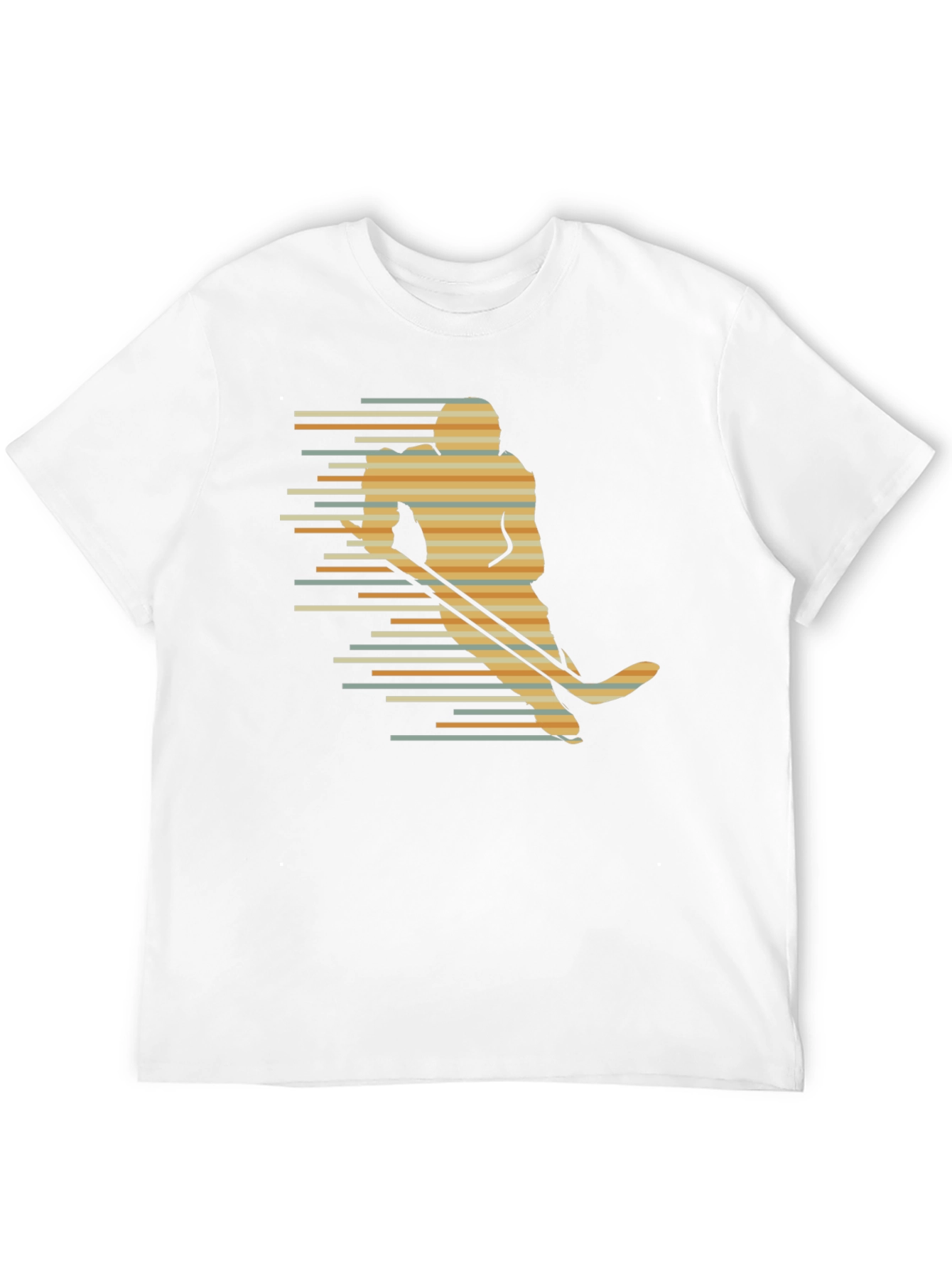 Retro Hockey Player Graphic Tee - Black