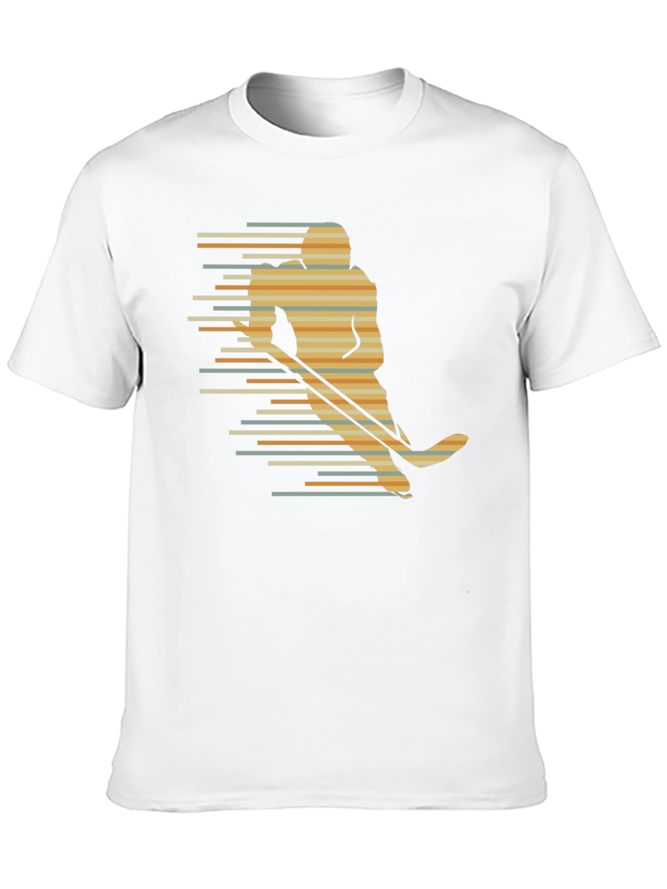 Retro Hockey Player Graphic Tee - Black