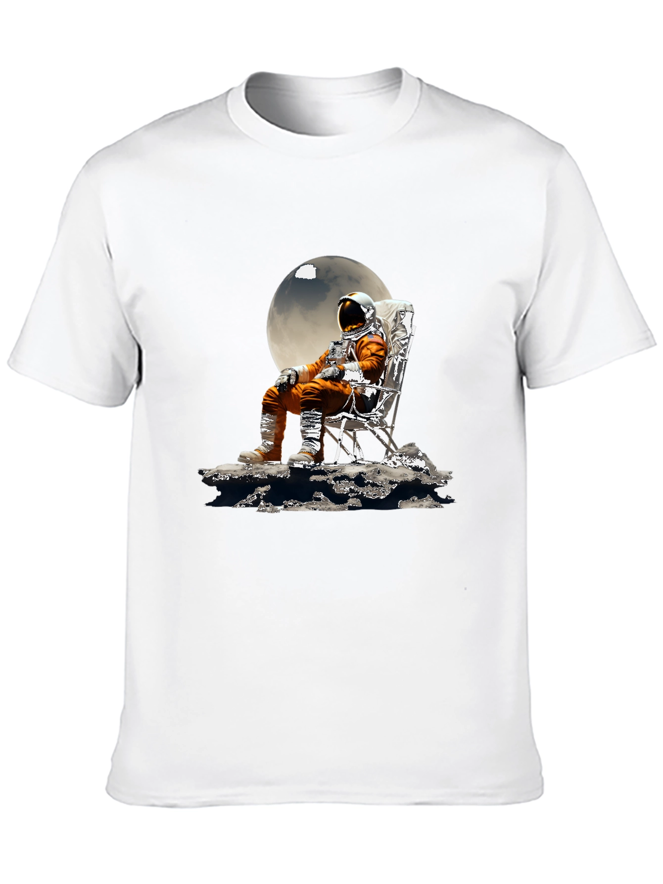 Astronaut Moon Chair Graphic T-Shirt