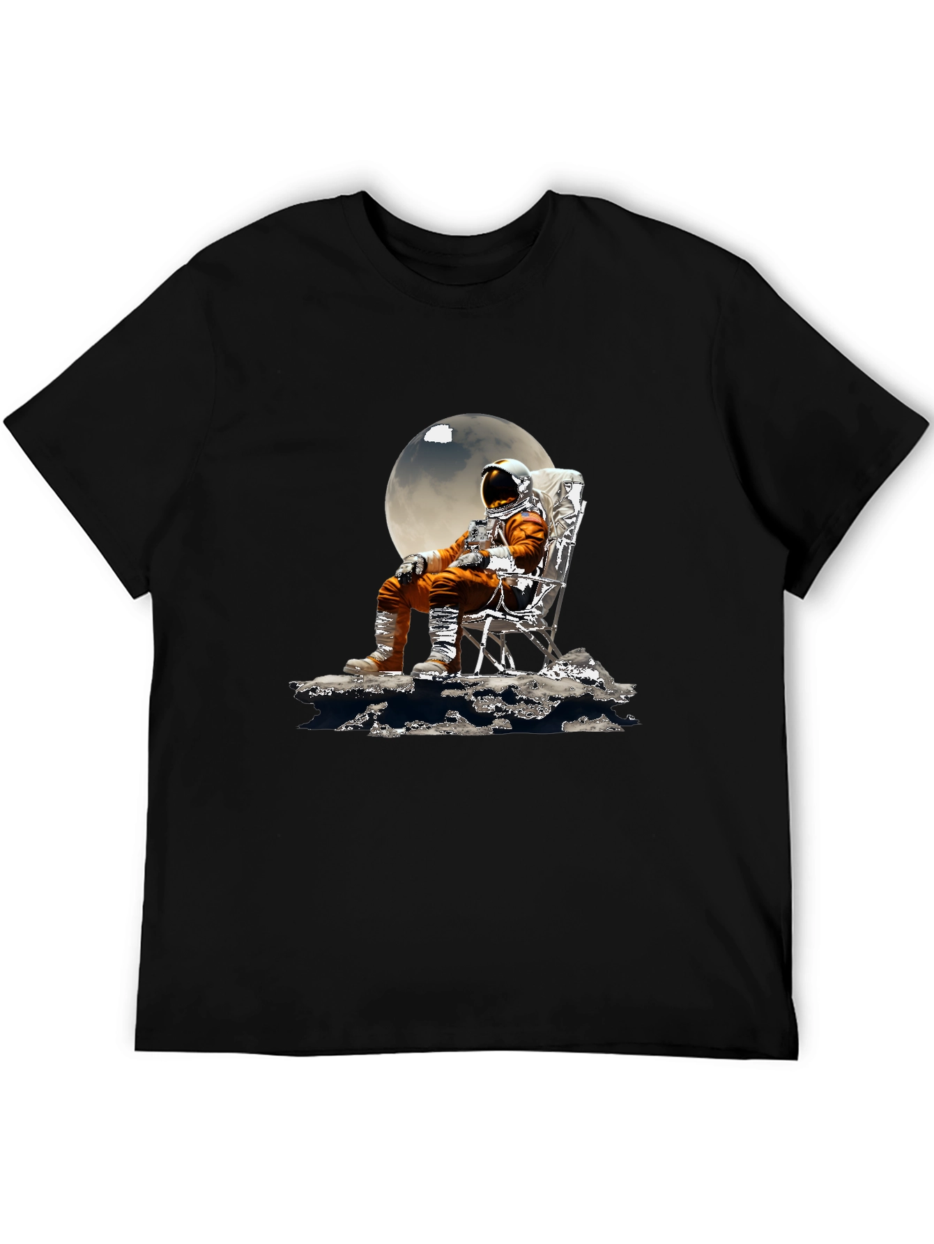 Astronaut Moon Chair Graphic T-Shirt