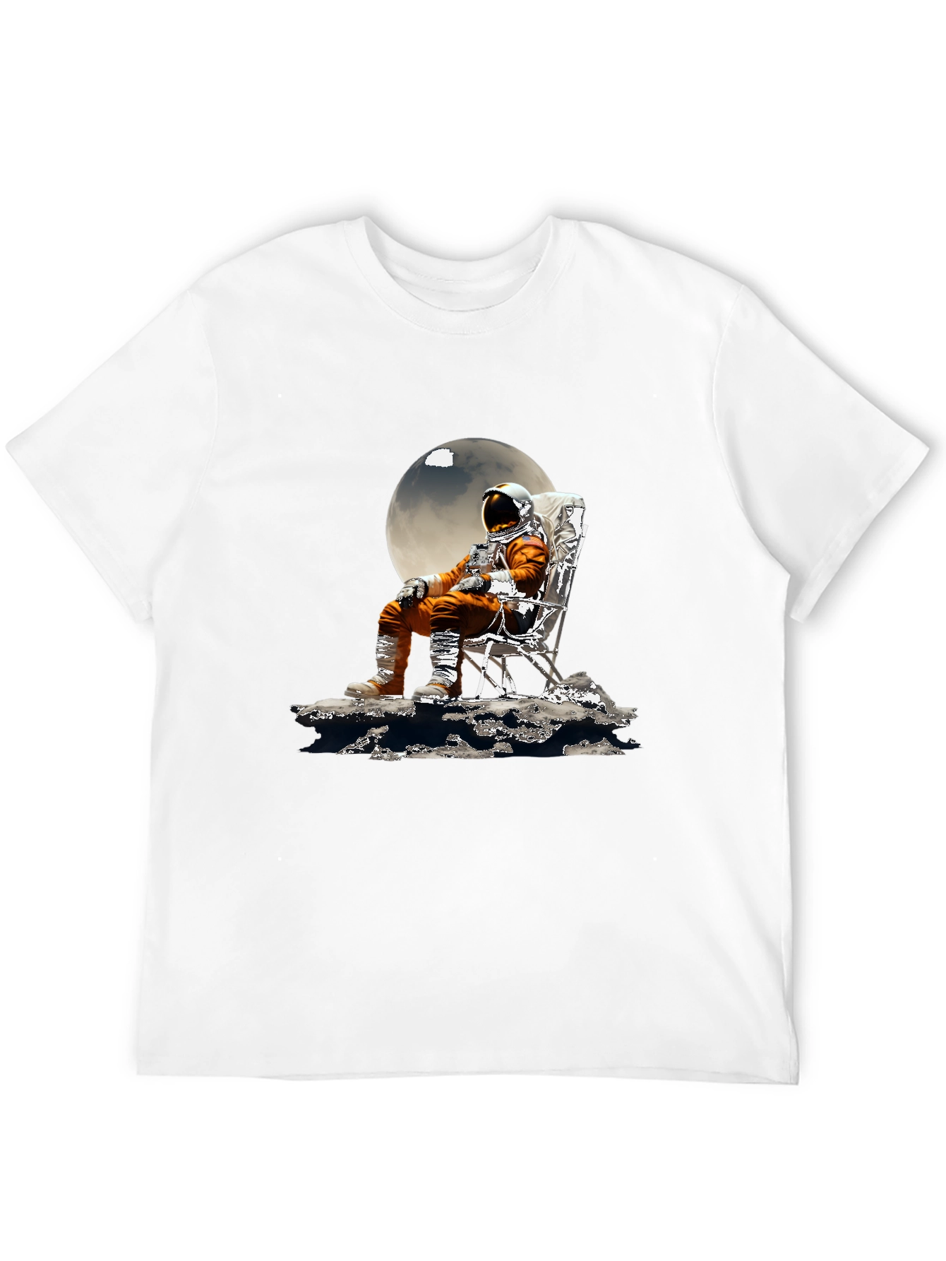 Astronaut Moon Chair Graphic T-Shirt