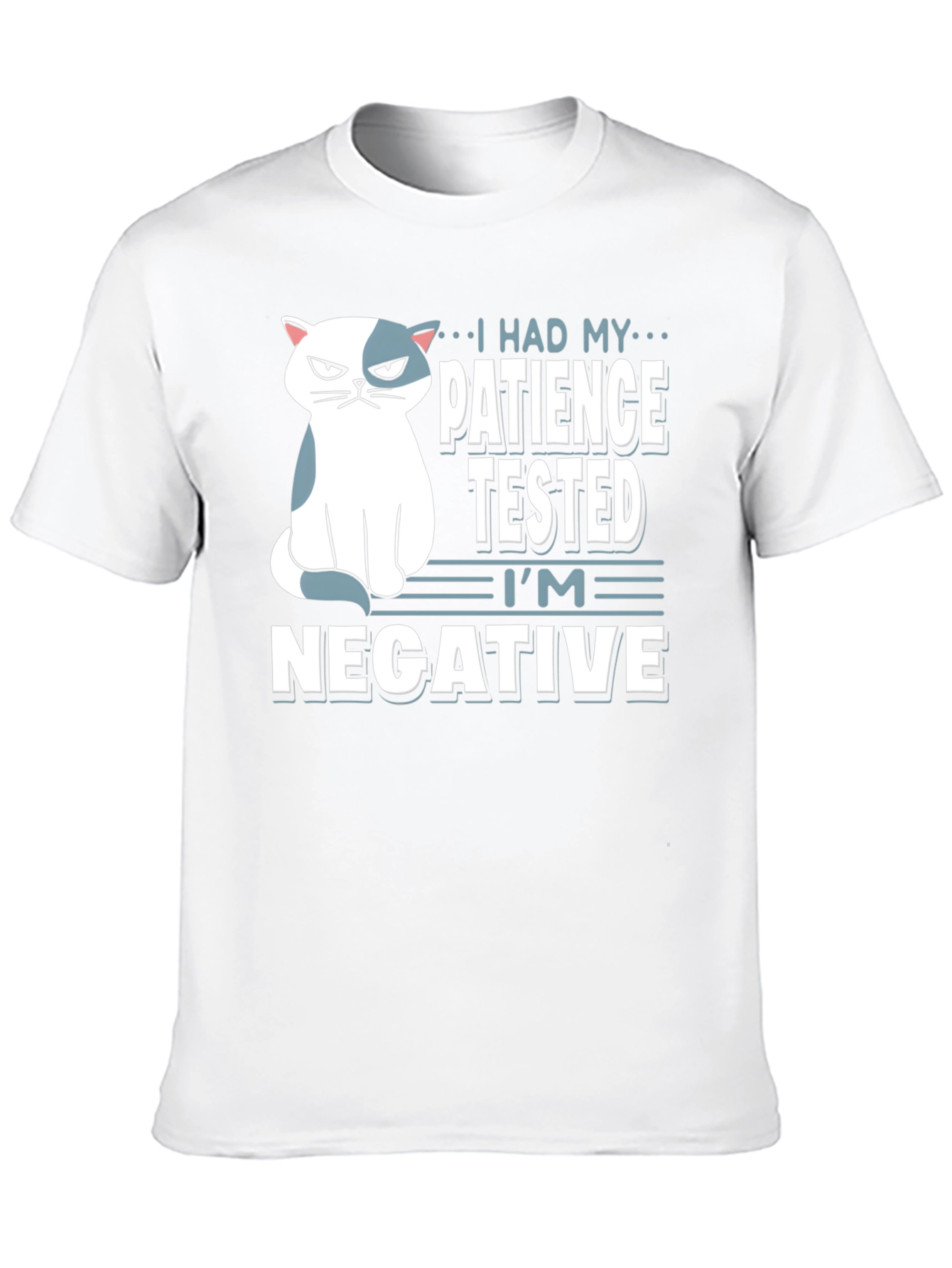 Humorous Cat Patience Tested Black T-Shirt