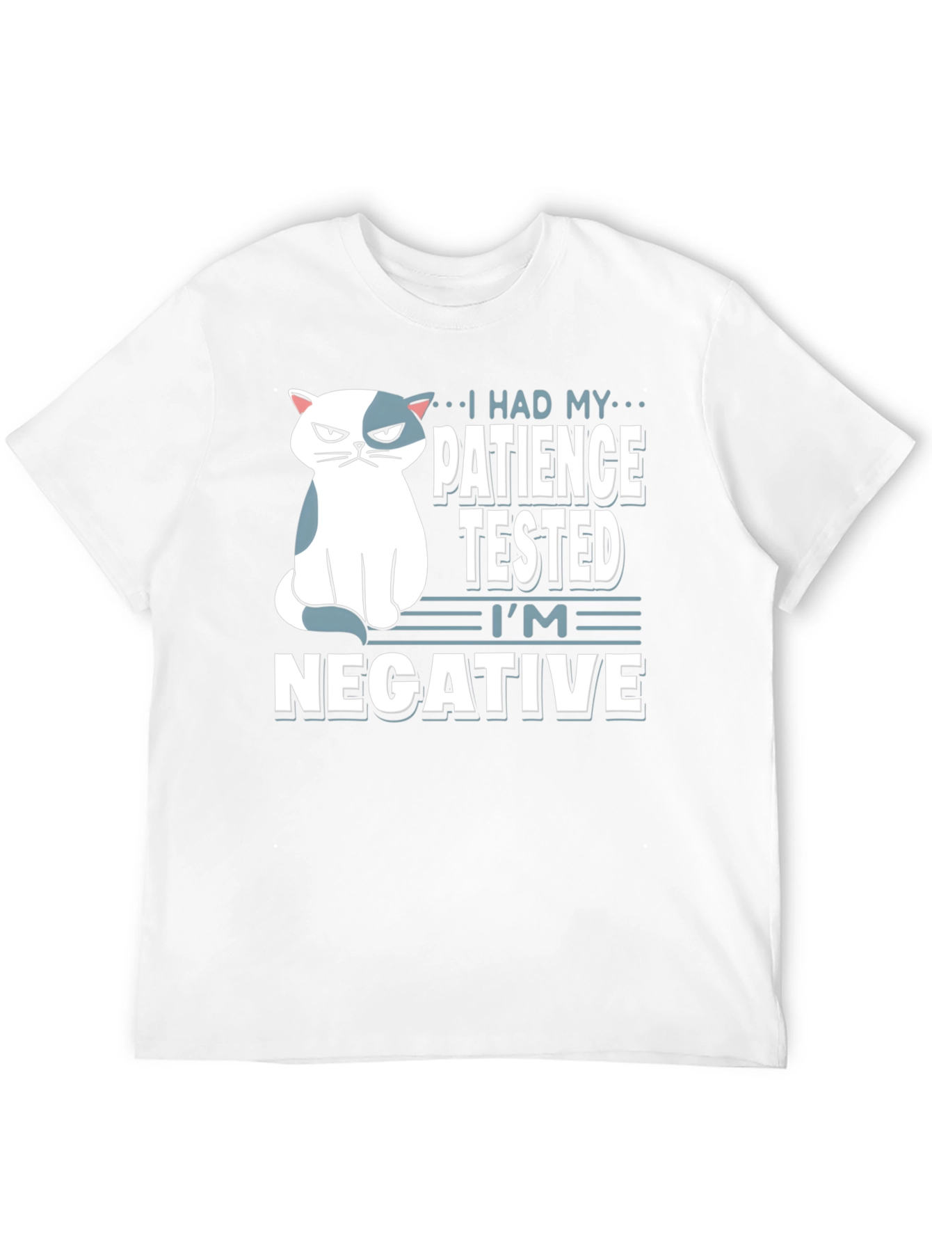 Humorous Cat Patience Tested Black T-Shirt