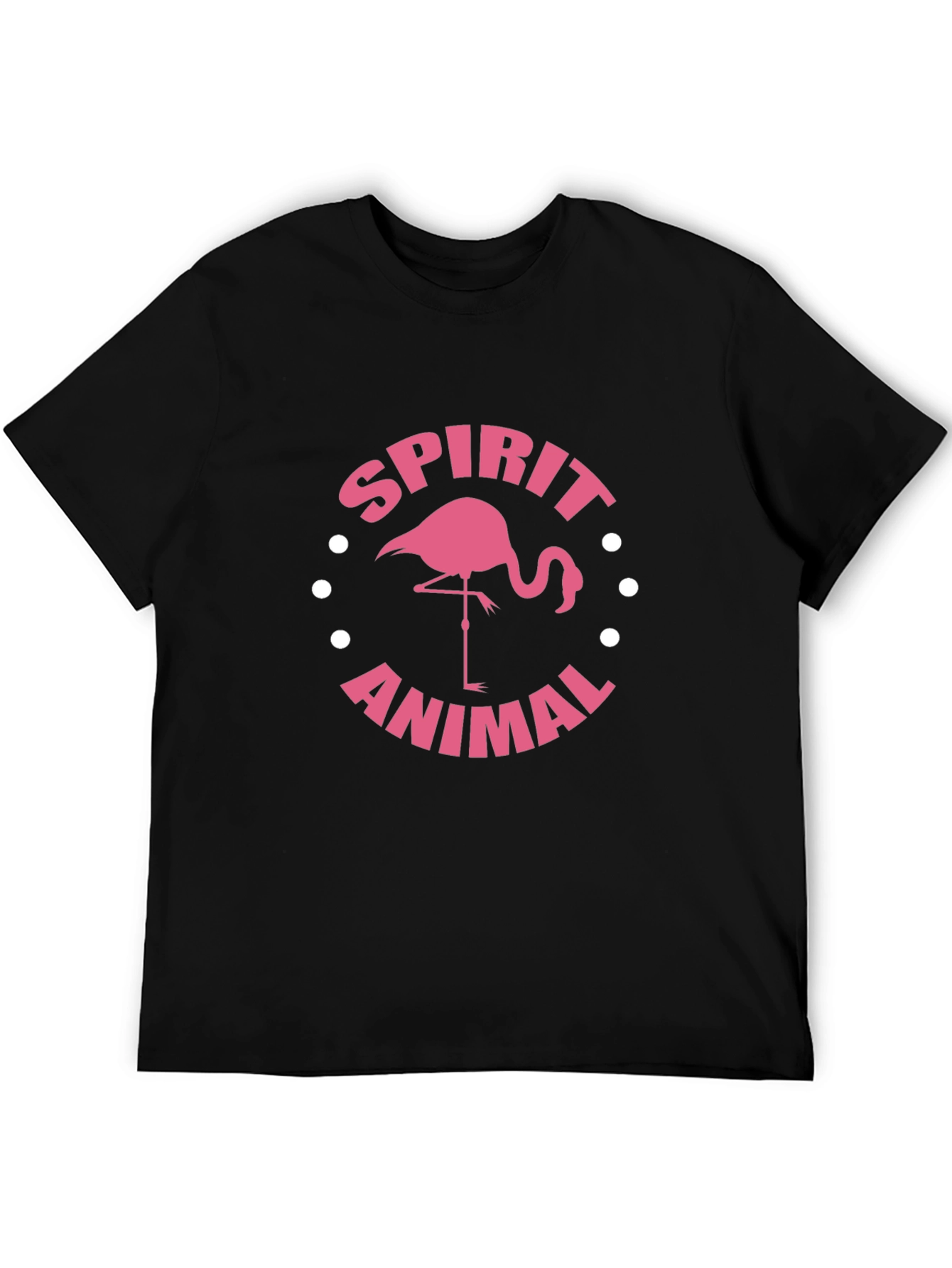 Spirit Animal Flamingo Graphic Tee - Black Cotton Blend