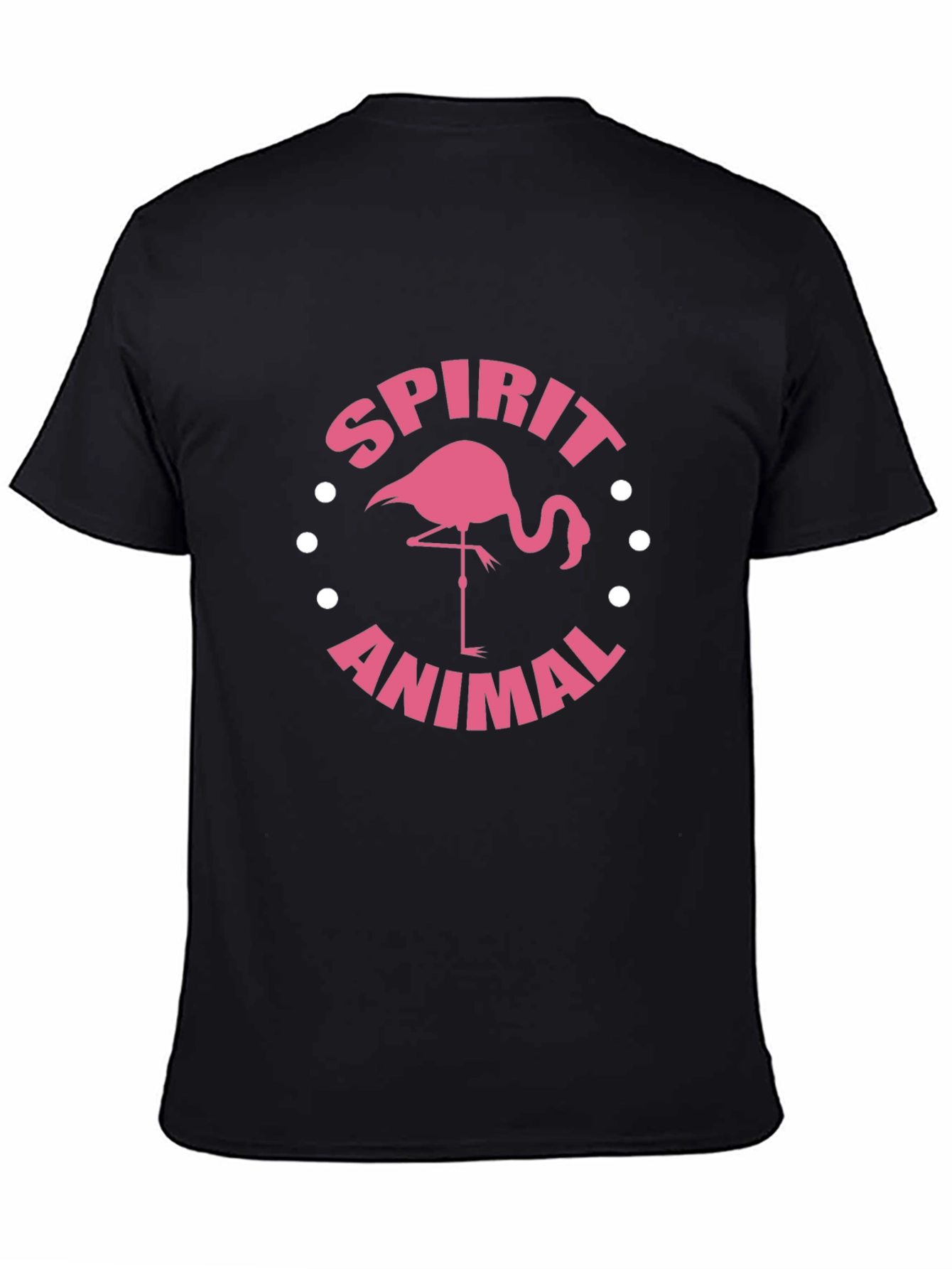 Spirit Animal Flamingo Graphic Tee - Black Cotton Blend