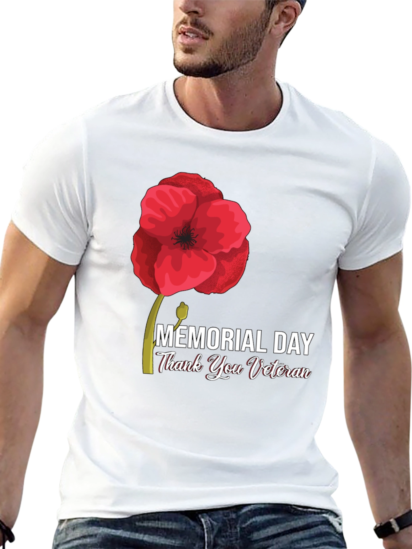 Memorial Day Thank You Veteran Black T-Shirt