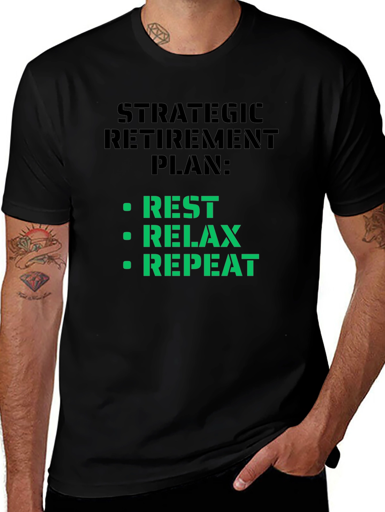 Strategic Retirement Plan T-Shirt - Rest Relax Repeat