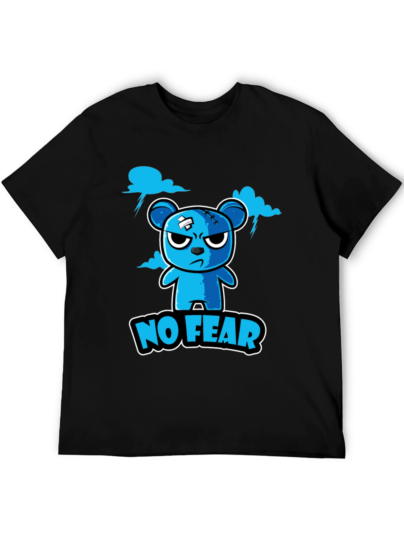 No Fear Cartoon Bear Graphic T-Shirt