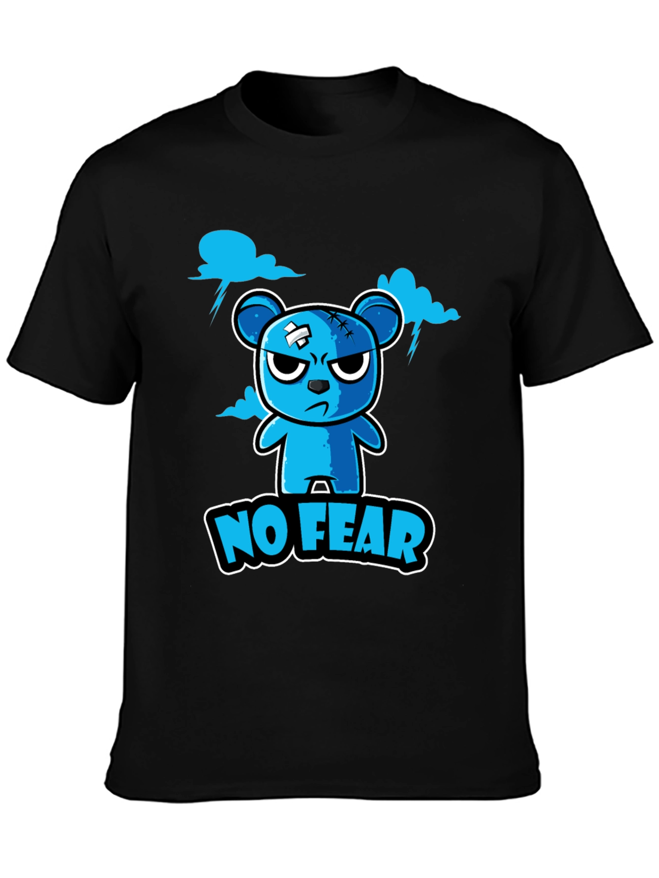 No Fear Cartoon Bear Graphic T-Shirt