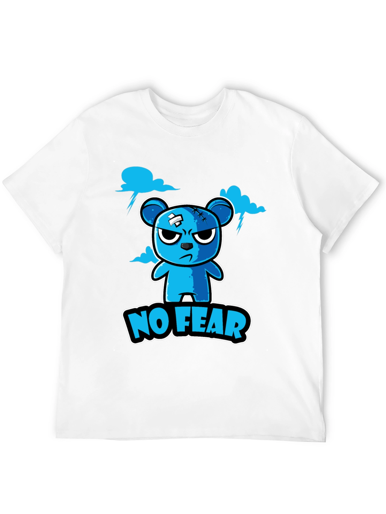 No Fear Cartoon Bear Graphic T-Shirt