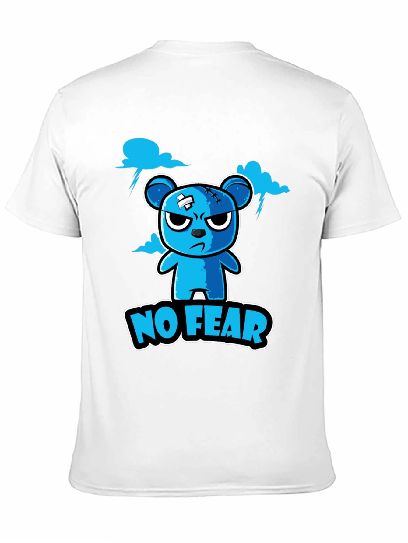 No Fear Cartoon Bear Graphic T-Shirt
