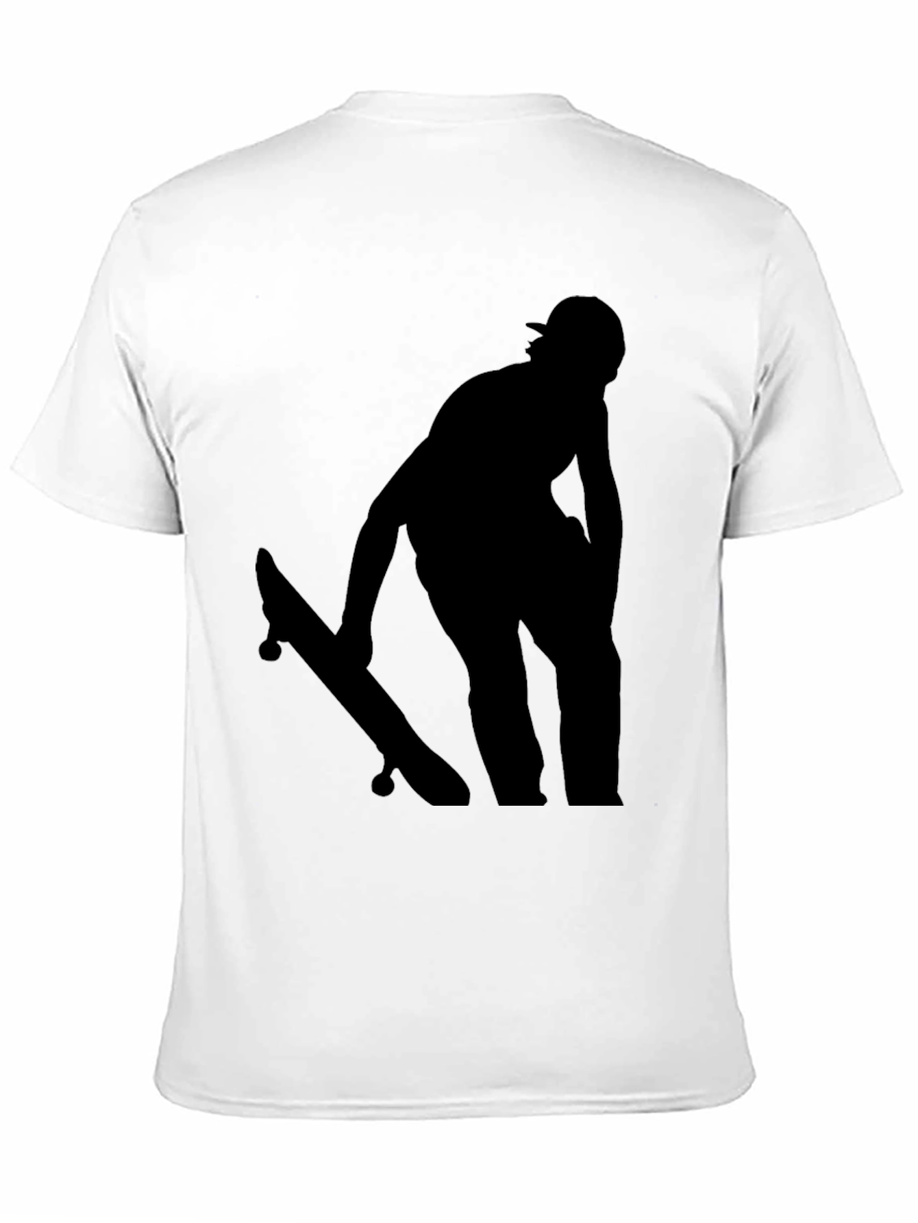 Skateboard Silhouette Graphic Tee - Black