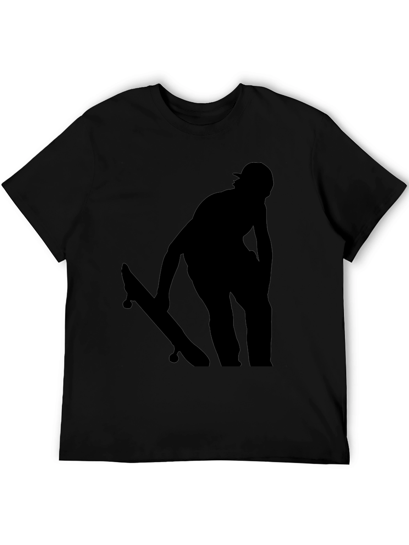 Skateboard Silhouette Graphic Tee - Black