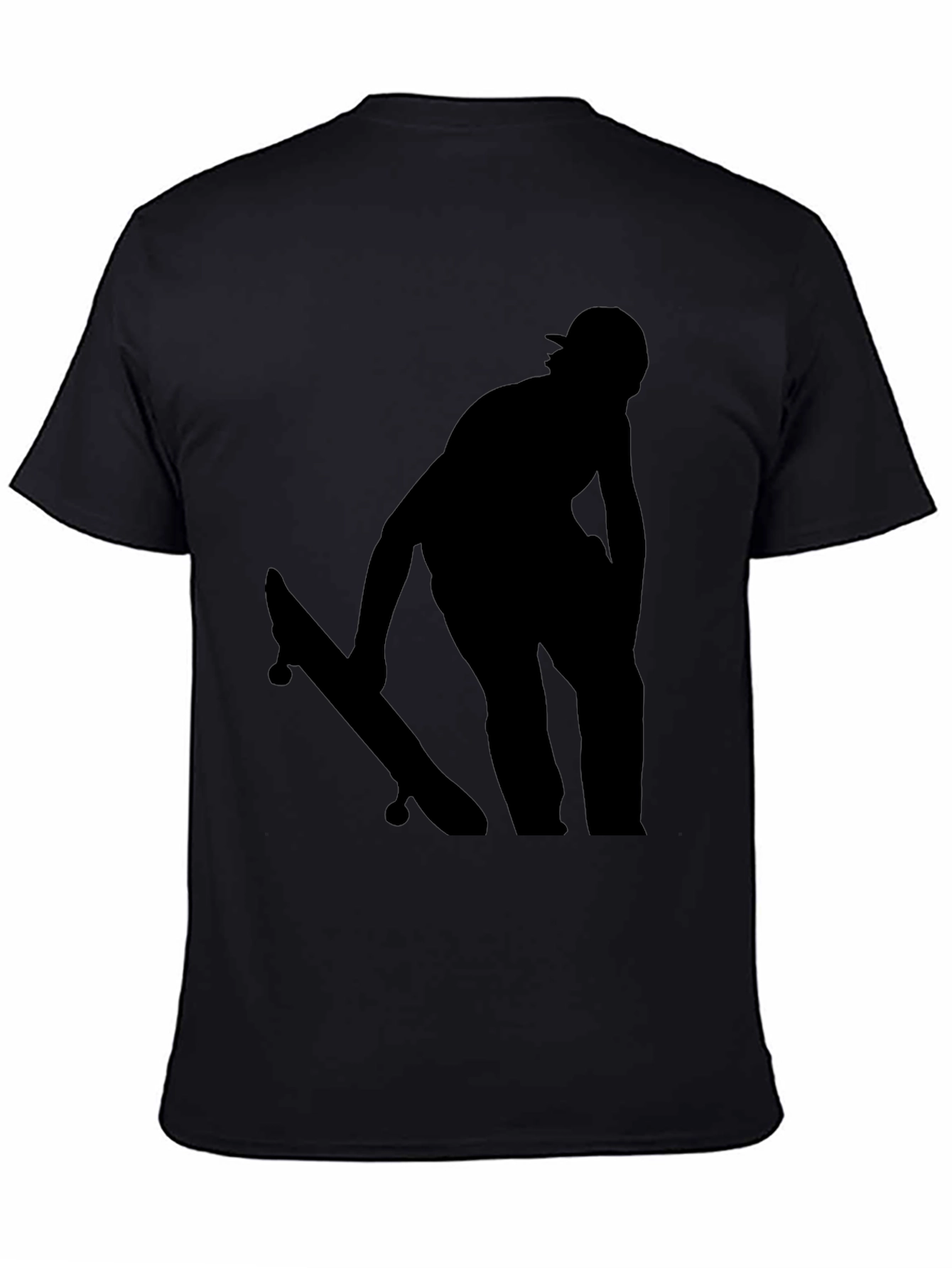 Skateboard Silhouette Graphic Tee - Black
