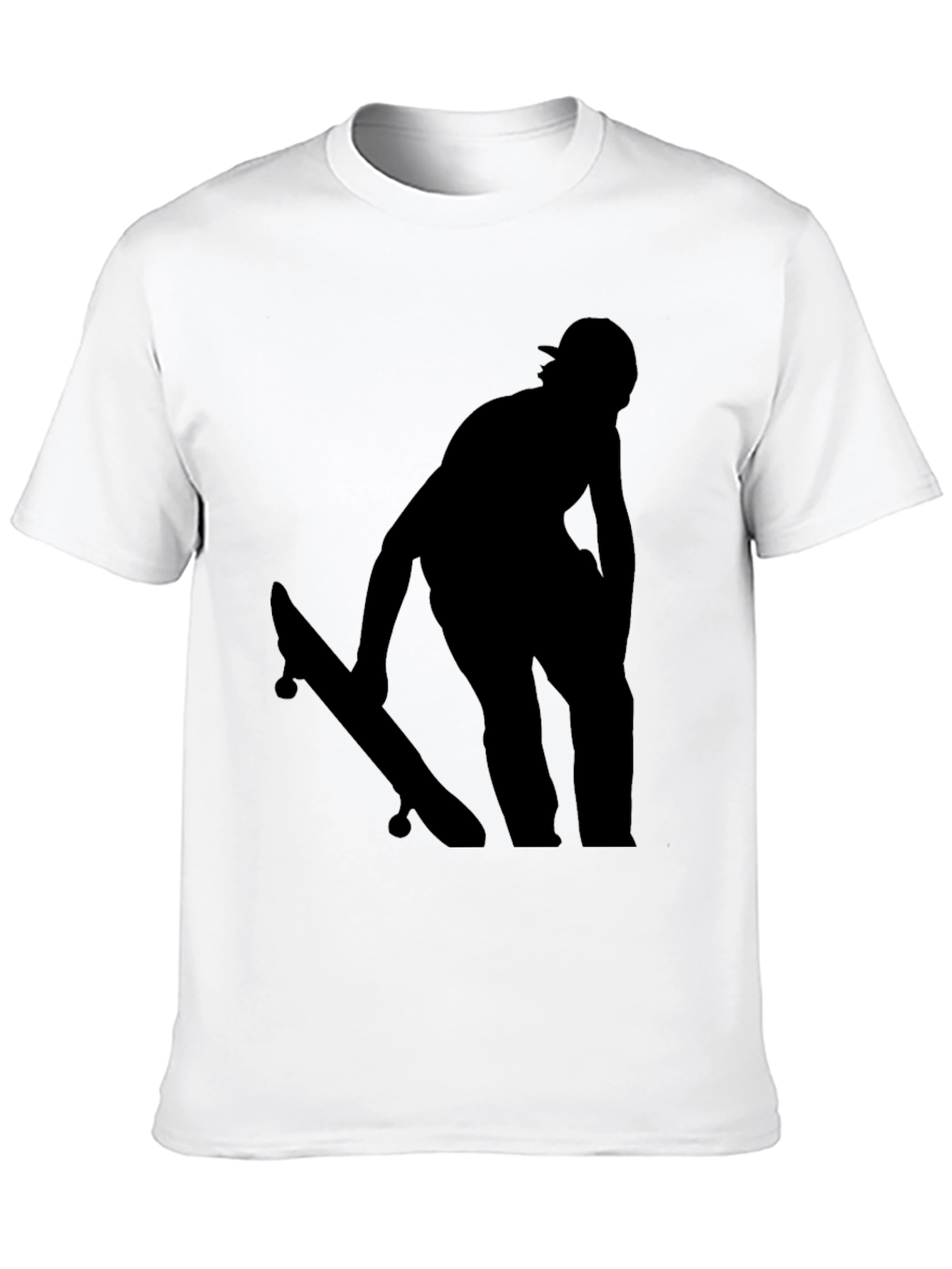 Skateboard Silhouette Graphic Tee - Black