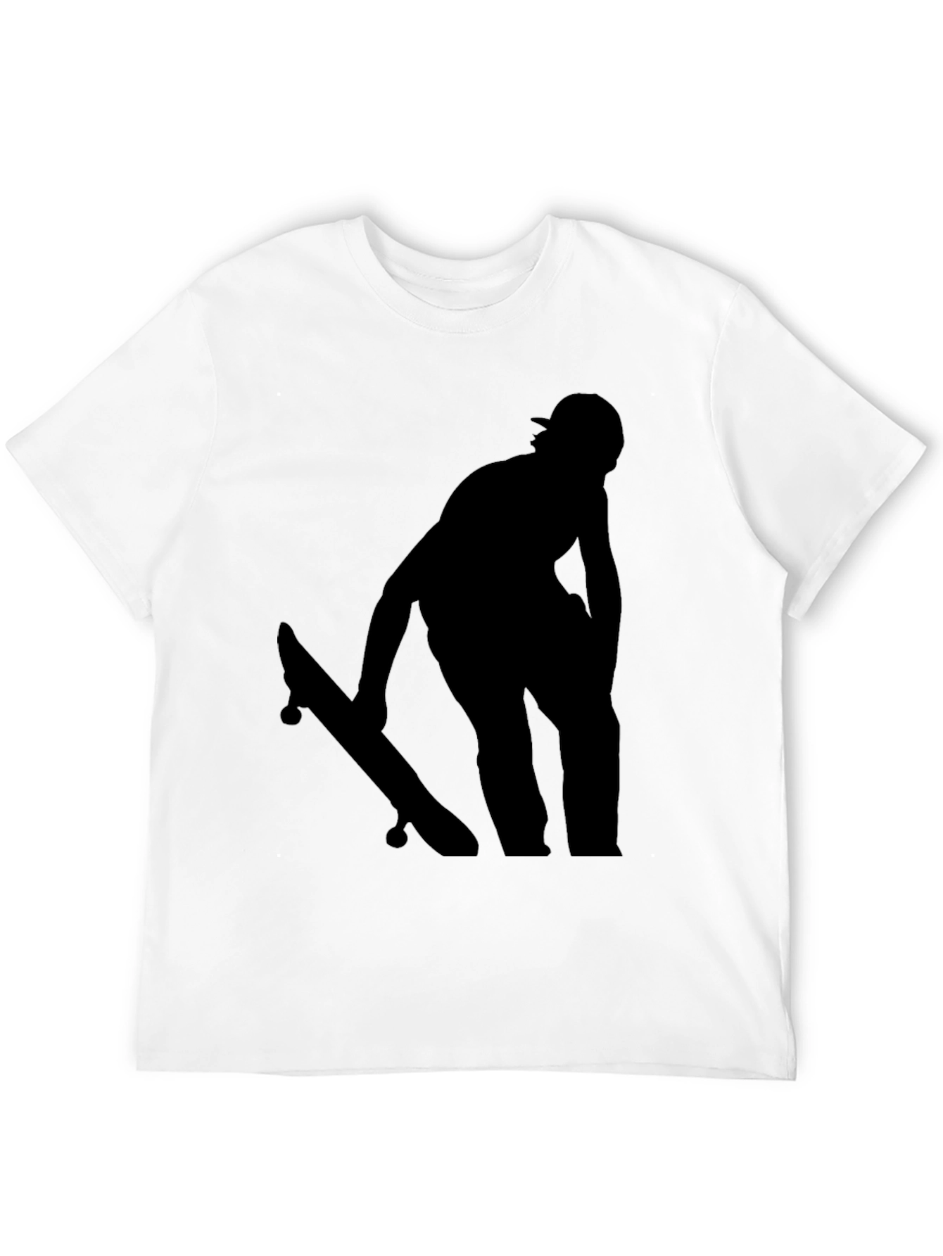 Skateboard Silhouette Graphic Tee - Black