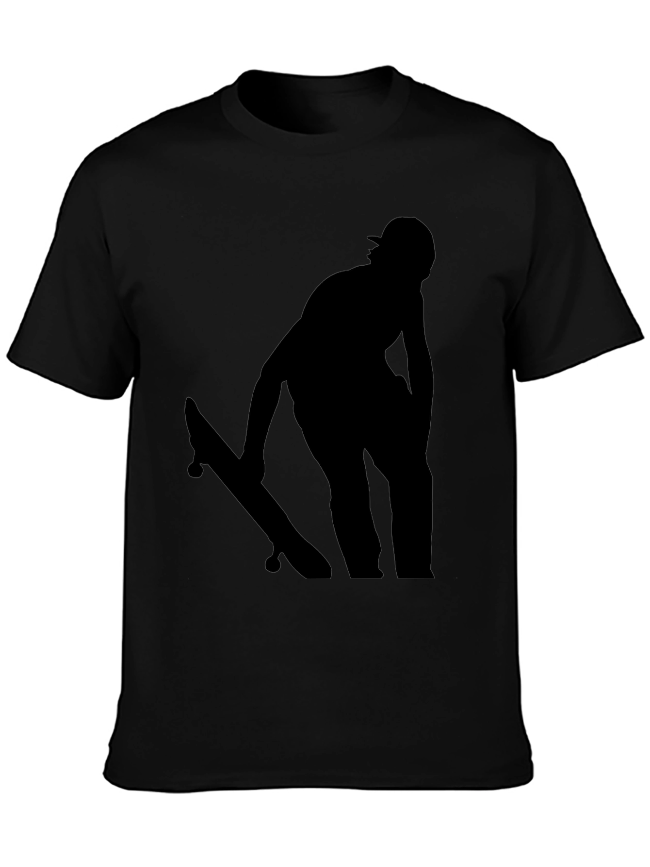 Skateboard Silhouette Graphic Tee - Black
