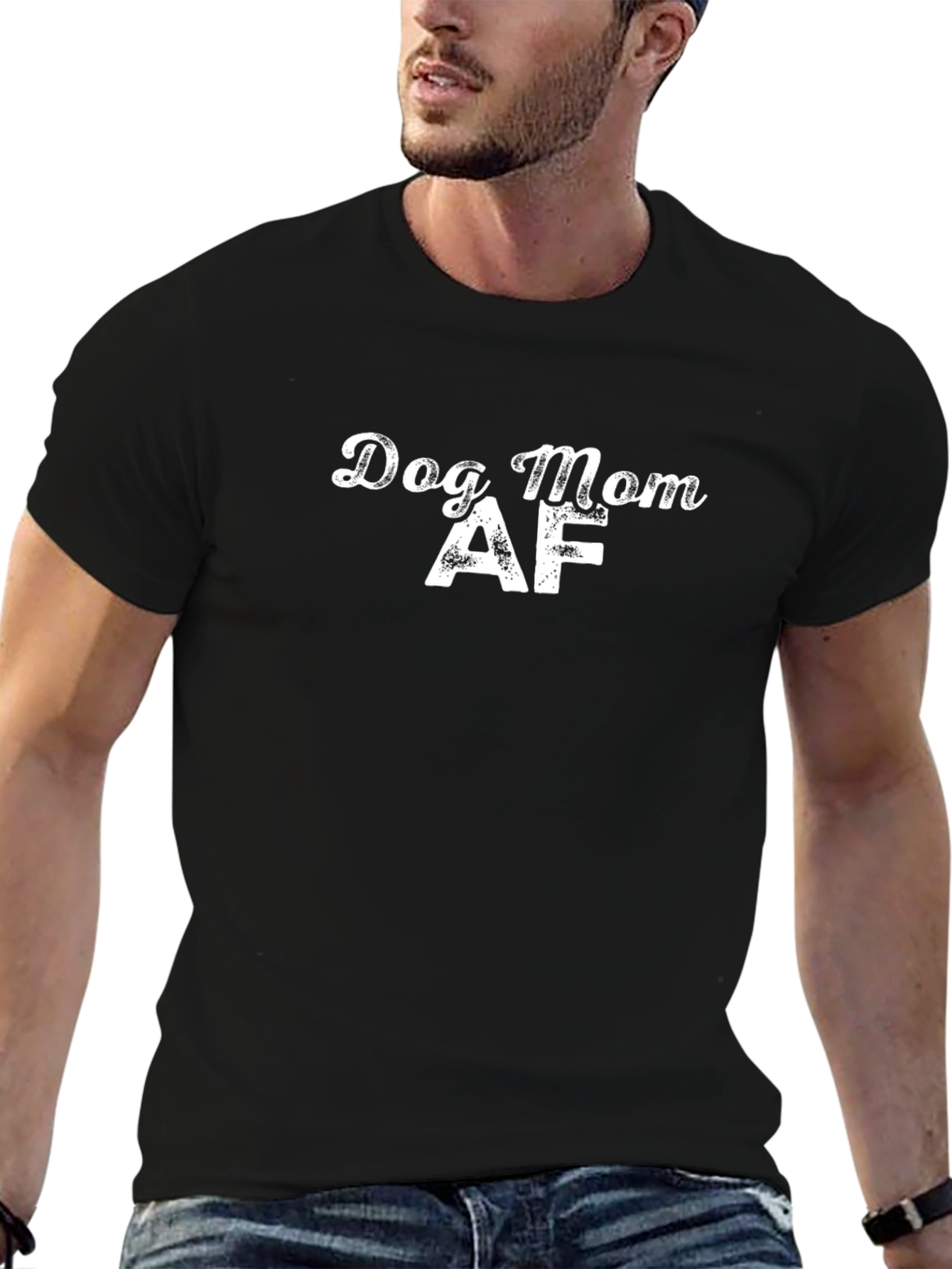Dog Mom AF Graphic Tee - Black