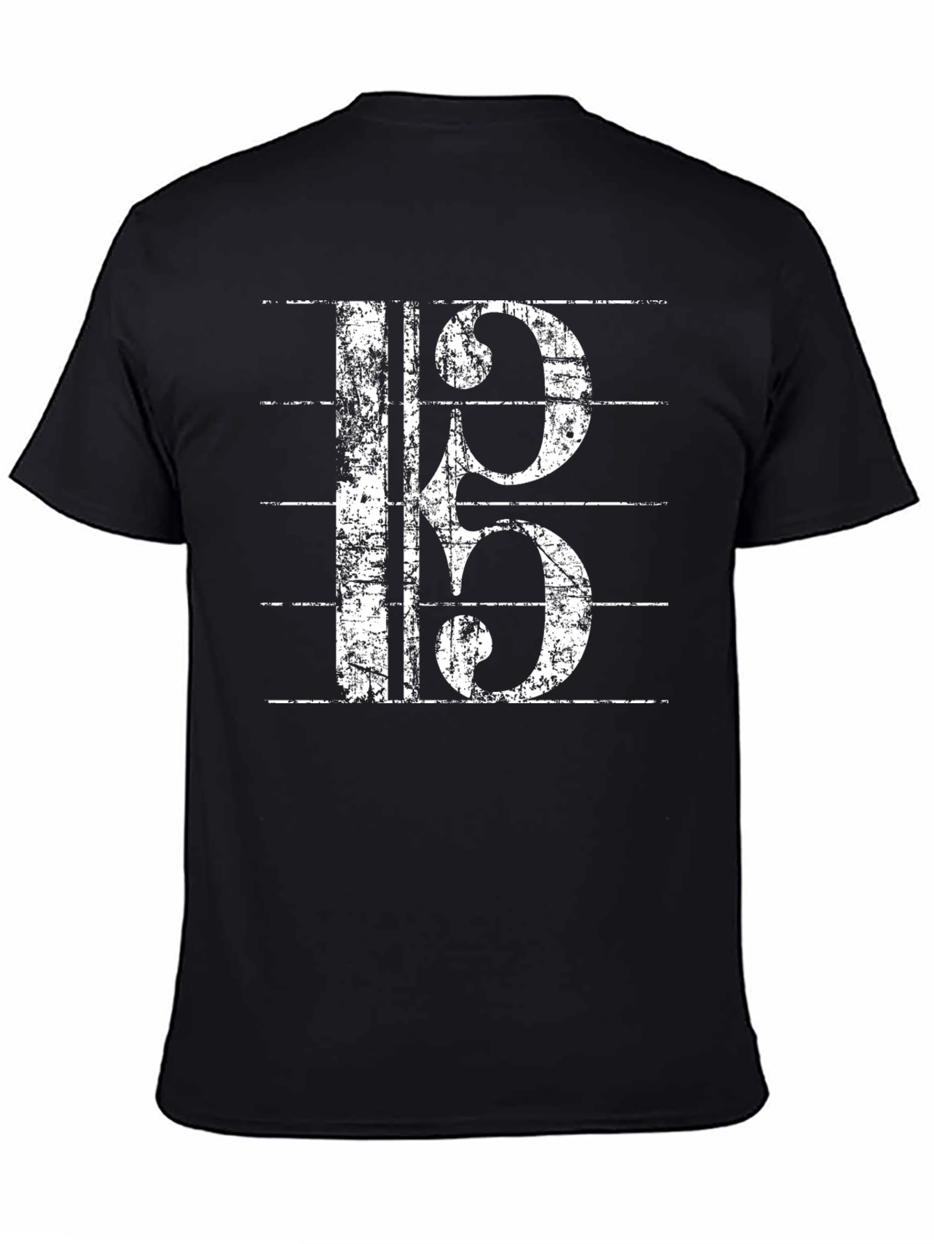 Musical Staff T-Shirt - Unique Bass Clef Graphic Tee