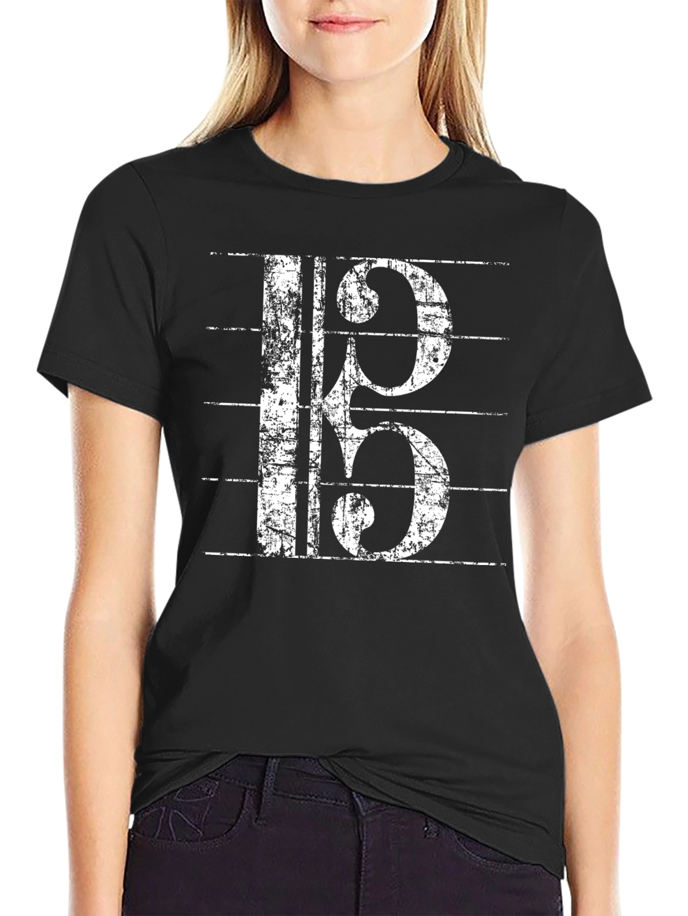 Musical Staff T-Shirt - Unique Bass Clef Graphic Tee