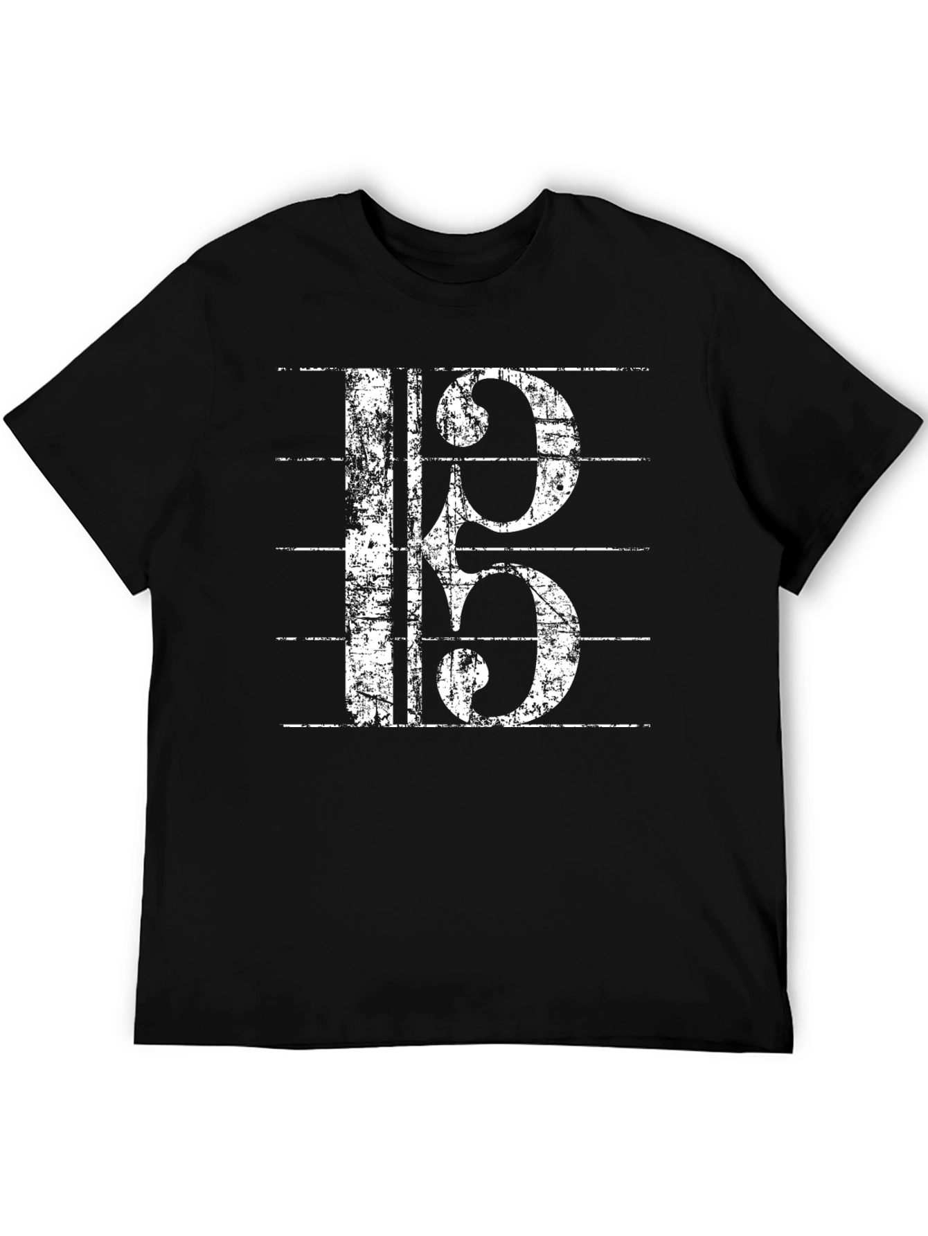 Musical Staff T-Shirt - Unique Bass Clef Graphic Tee