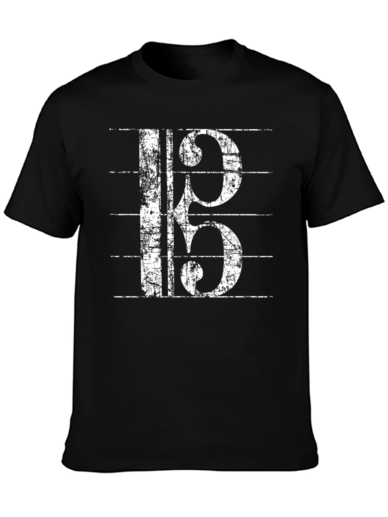 Musical Staff T-Shirt - Unique Bass Clef Graphic Tee