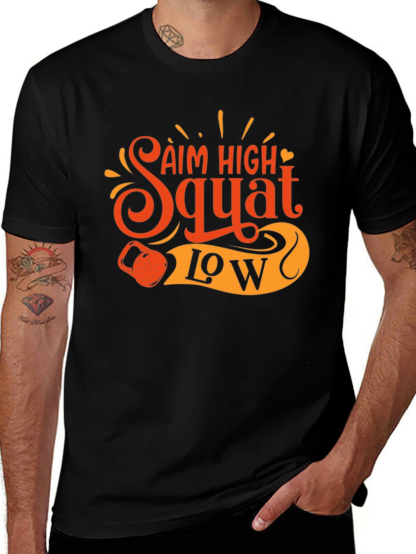 Aim High Squat Low Black T-Shirt