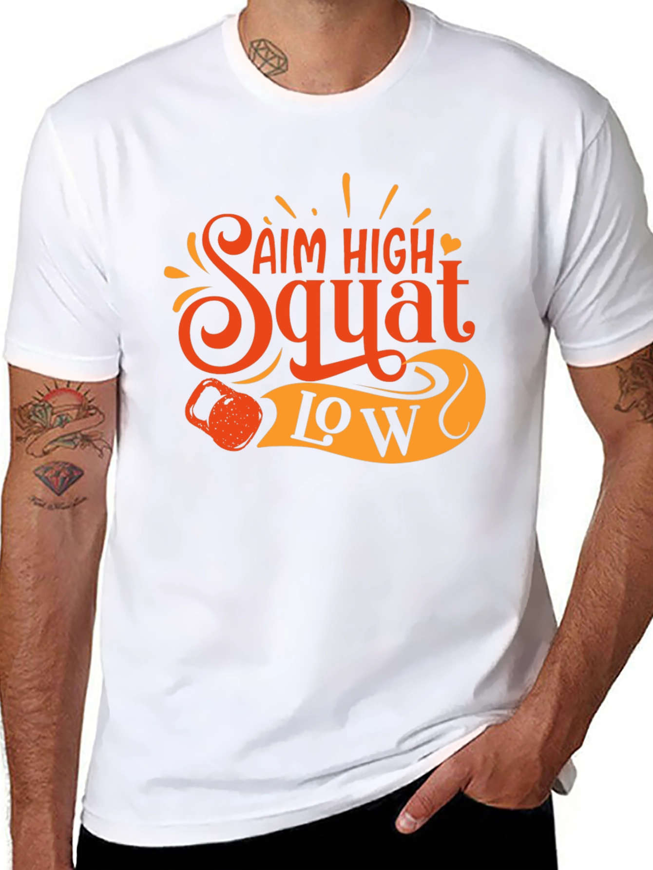 Aim High Squat Low Black T-Shirt