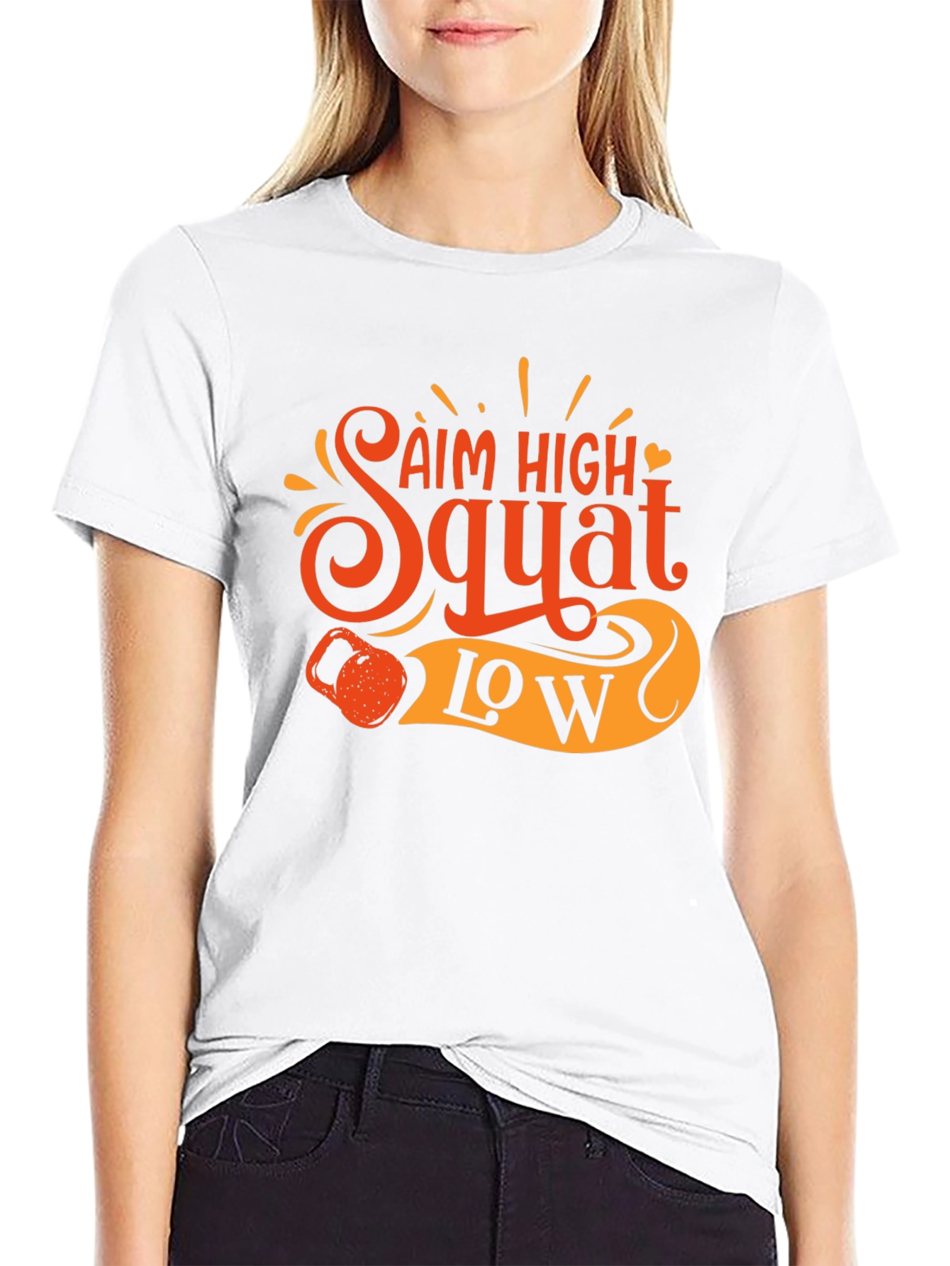Aim High Squat Low Black T-Shirt