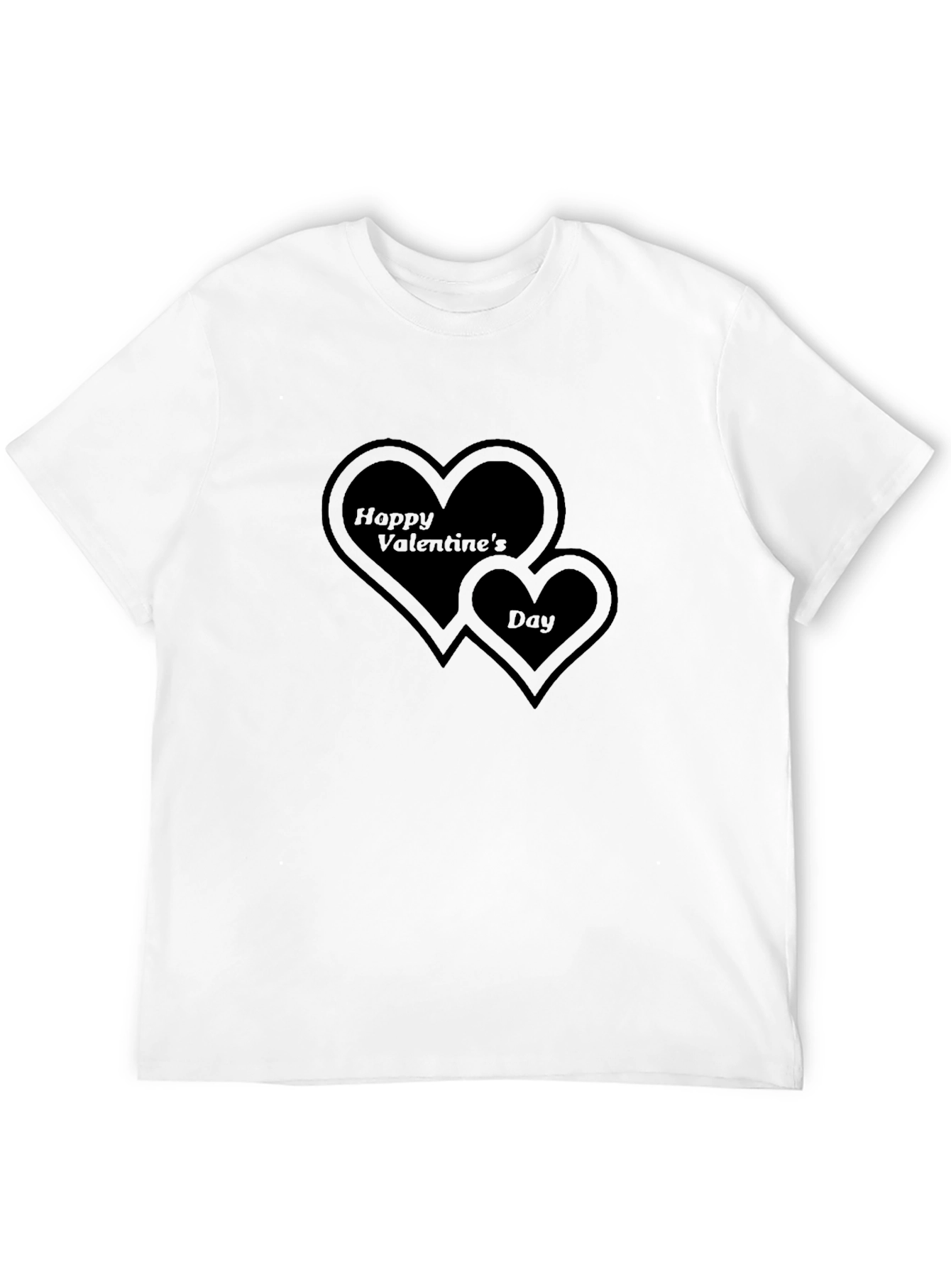 Valentines Day Heart Graphic Black T-Shirt