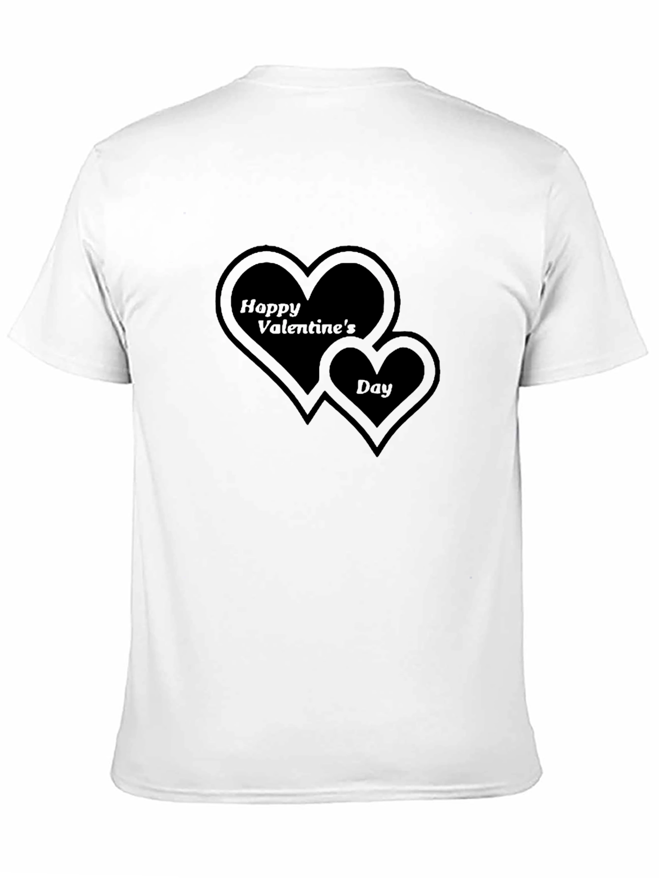 Valentines Day Heart Graphic Black T-Shirt