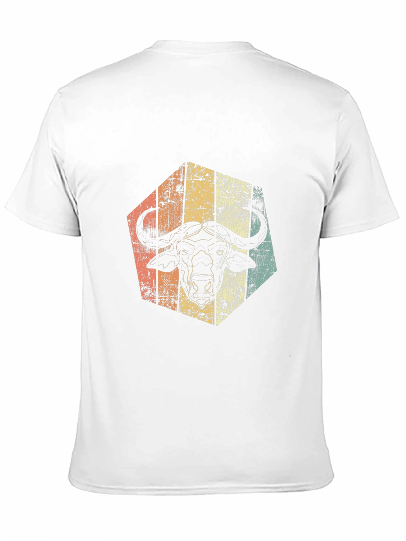 Retro Buffalo Graphic Tee - Distressed Animal Design