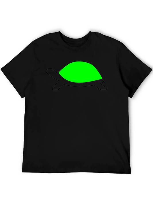 Turtle Graphic Tee - Black Cotton Casual Shirt