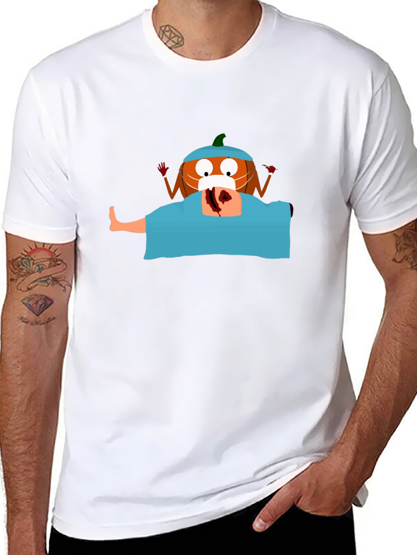 Pumpkin Surgeon Graphic Tee - Black Cotton Shirt